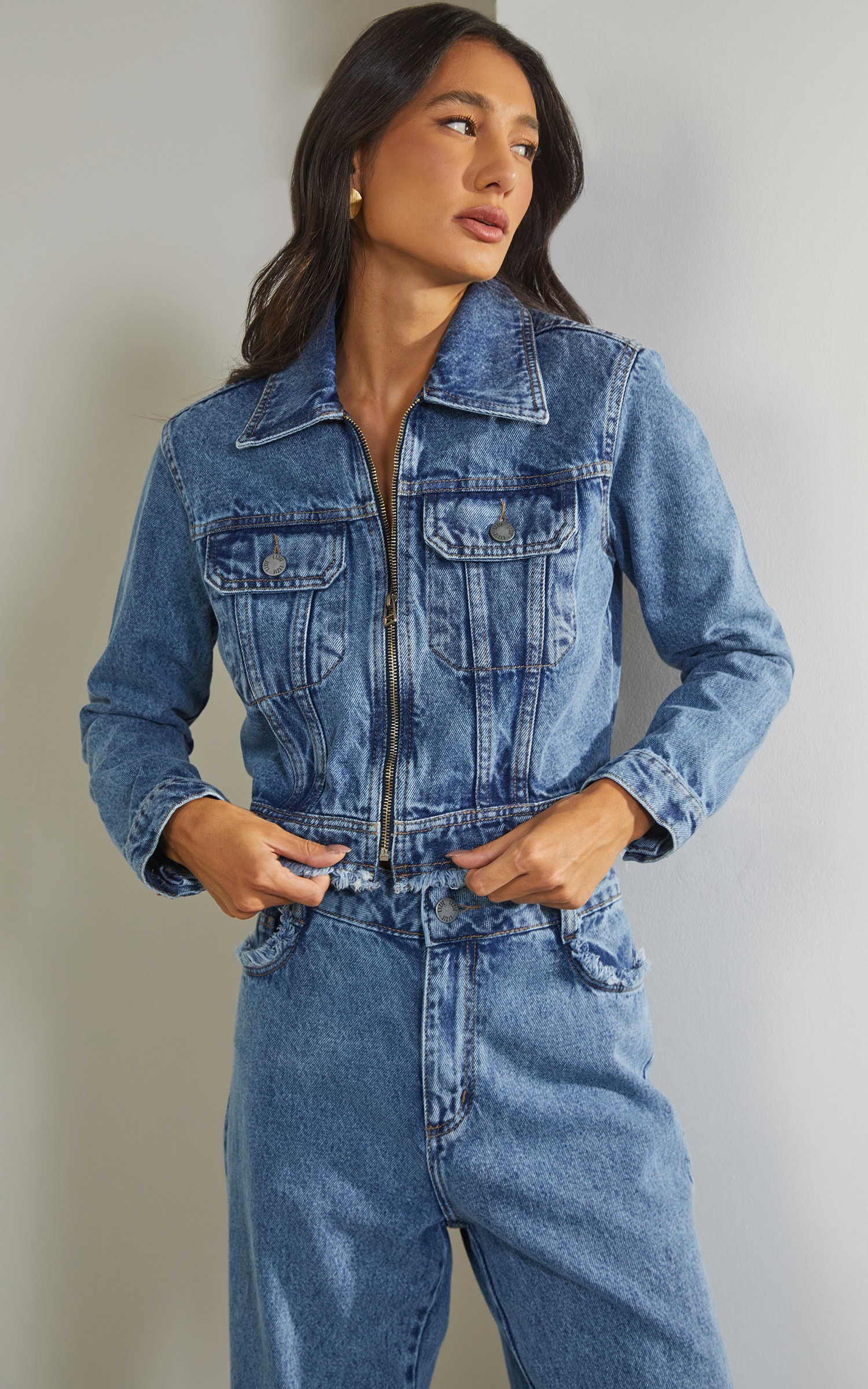 Jaqueta Puídos Jeans