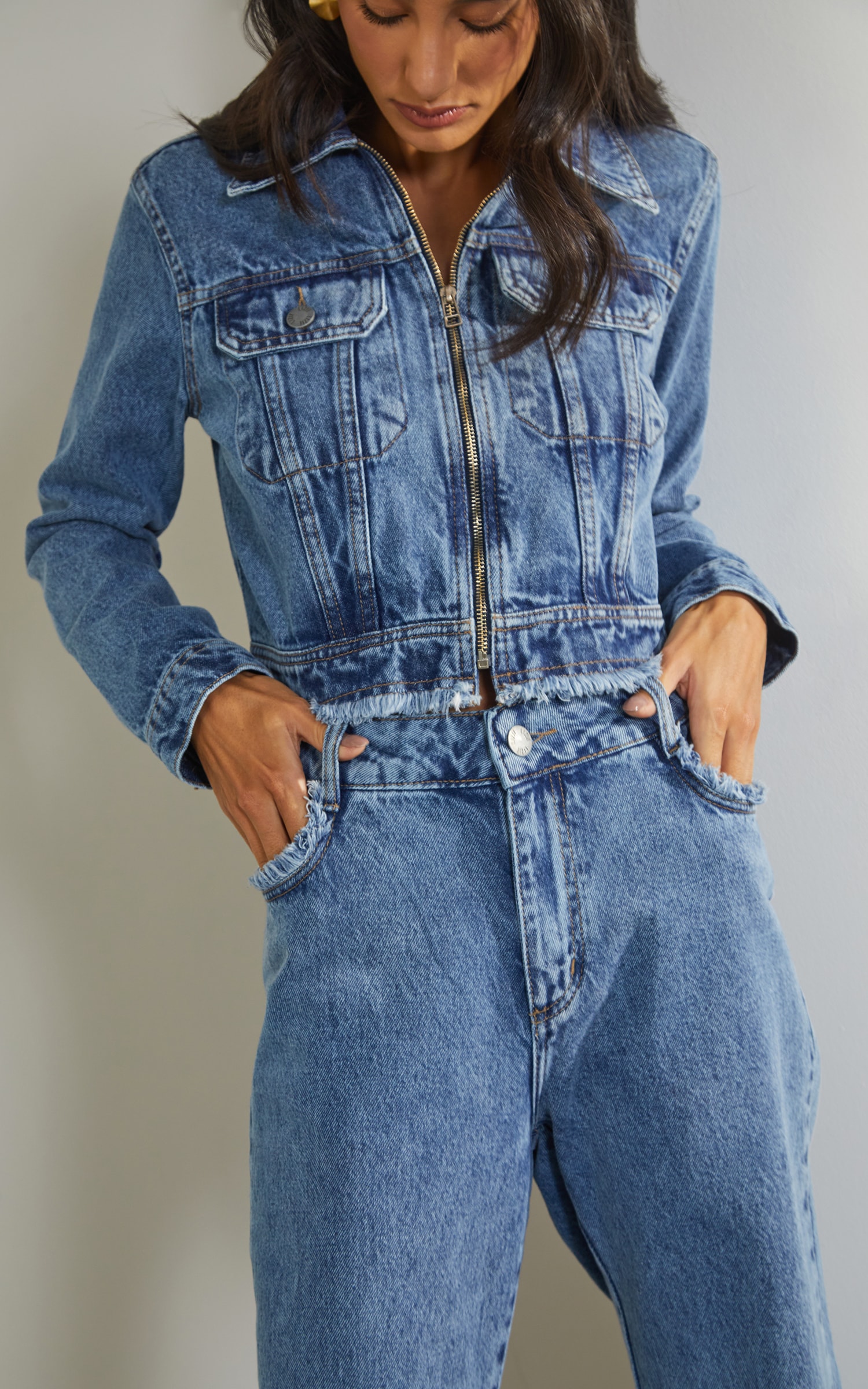 Jaqueta Puídos Jeans