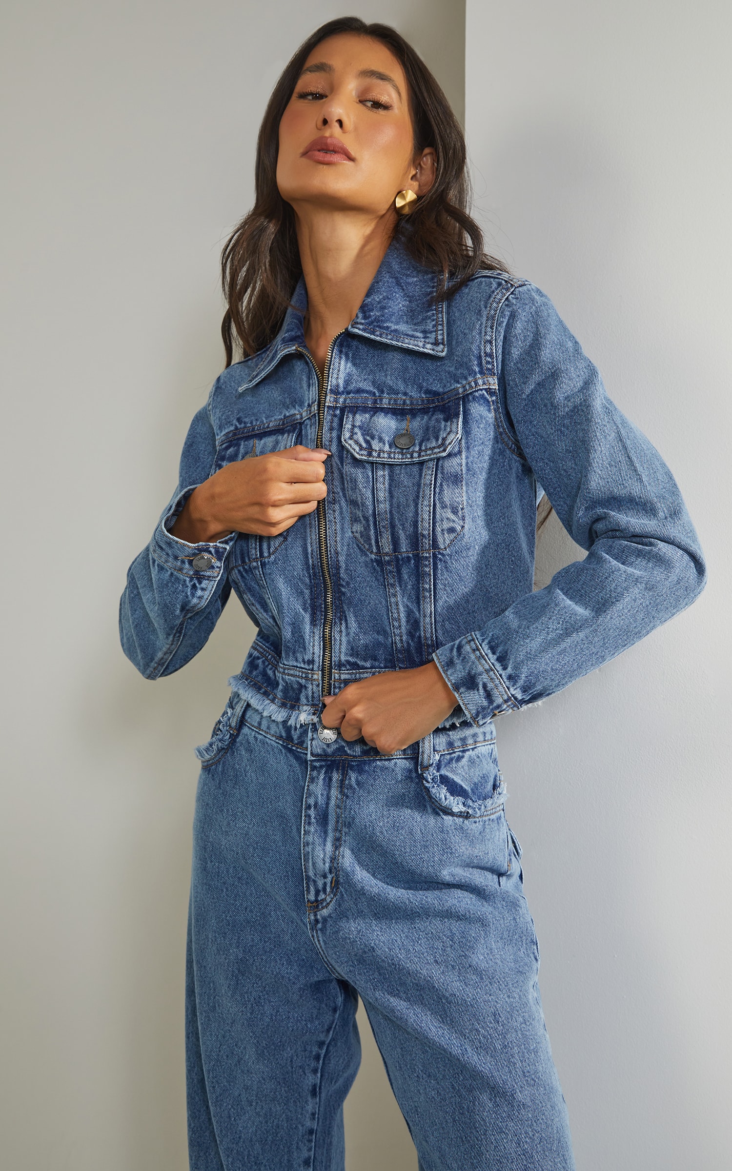 Jaqueta Puídos Jeans