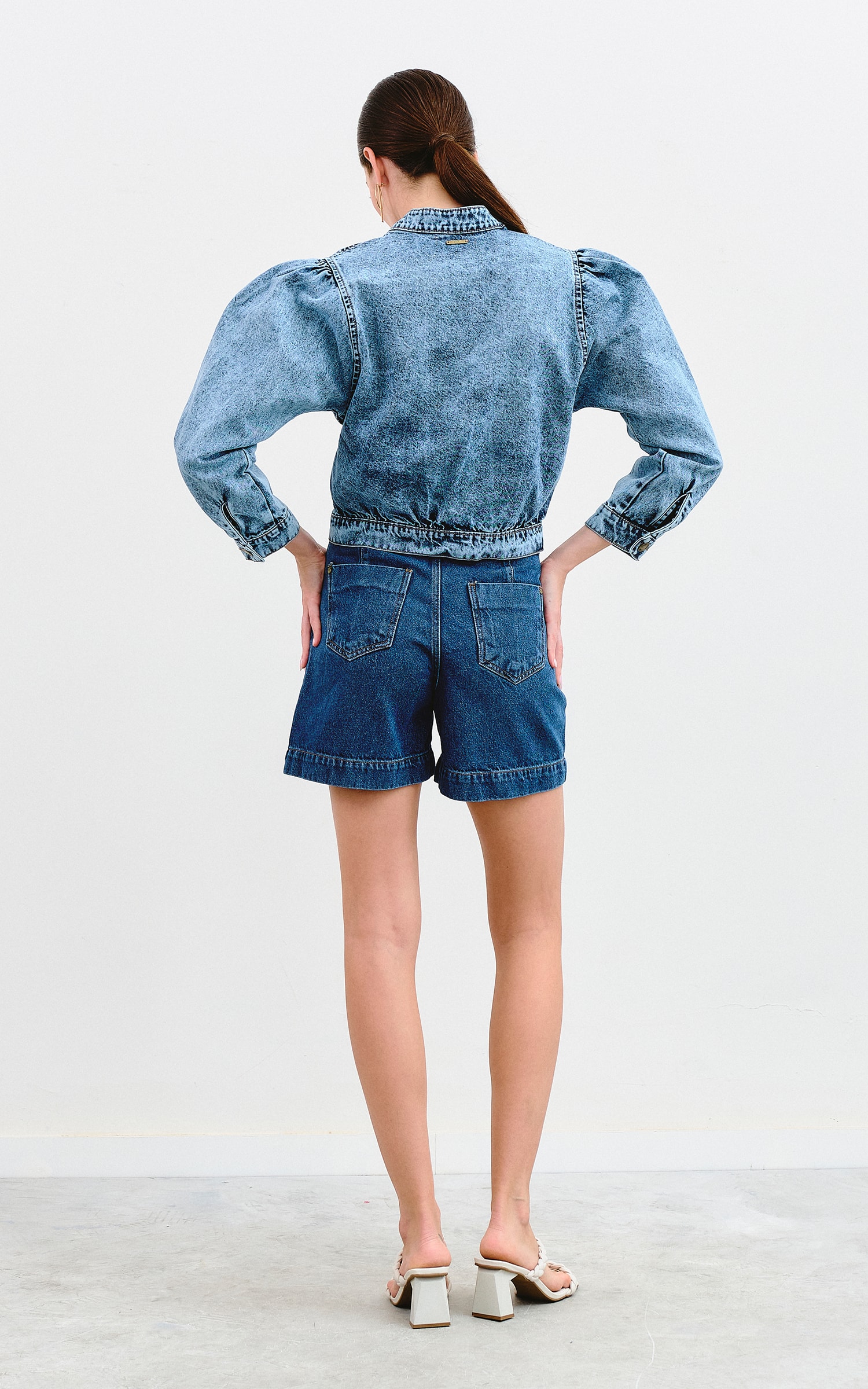 Jaqueta Recortes Jeans
