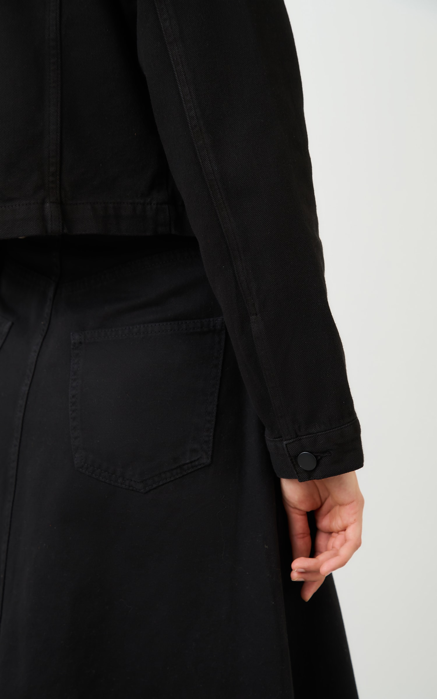 Jaqueta Sarja Bolso Deslocado Preto