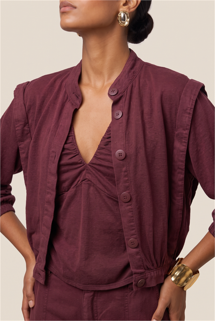 Jaqueta Sarja Cannes Burgundy