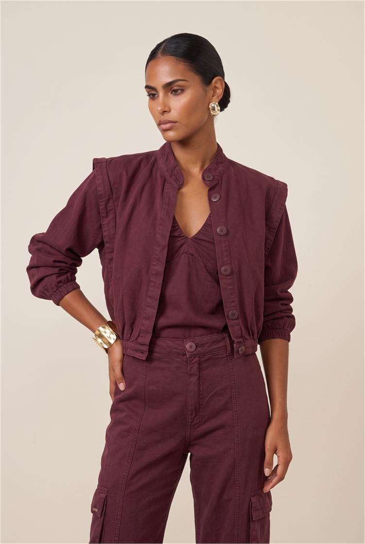Jaqueta Sarja Cannes Burgundy