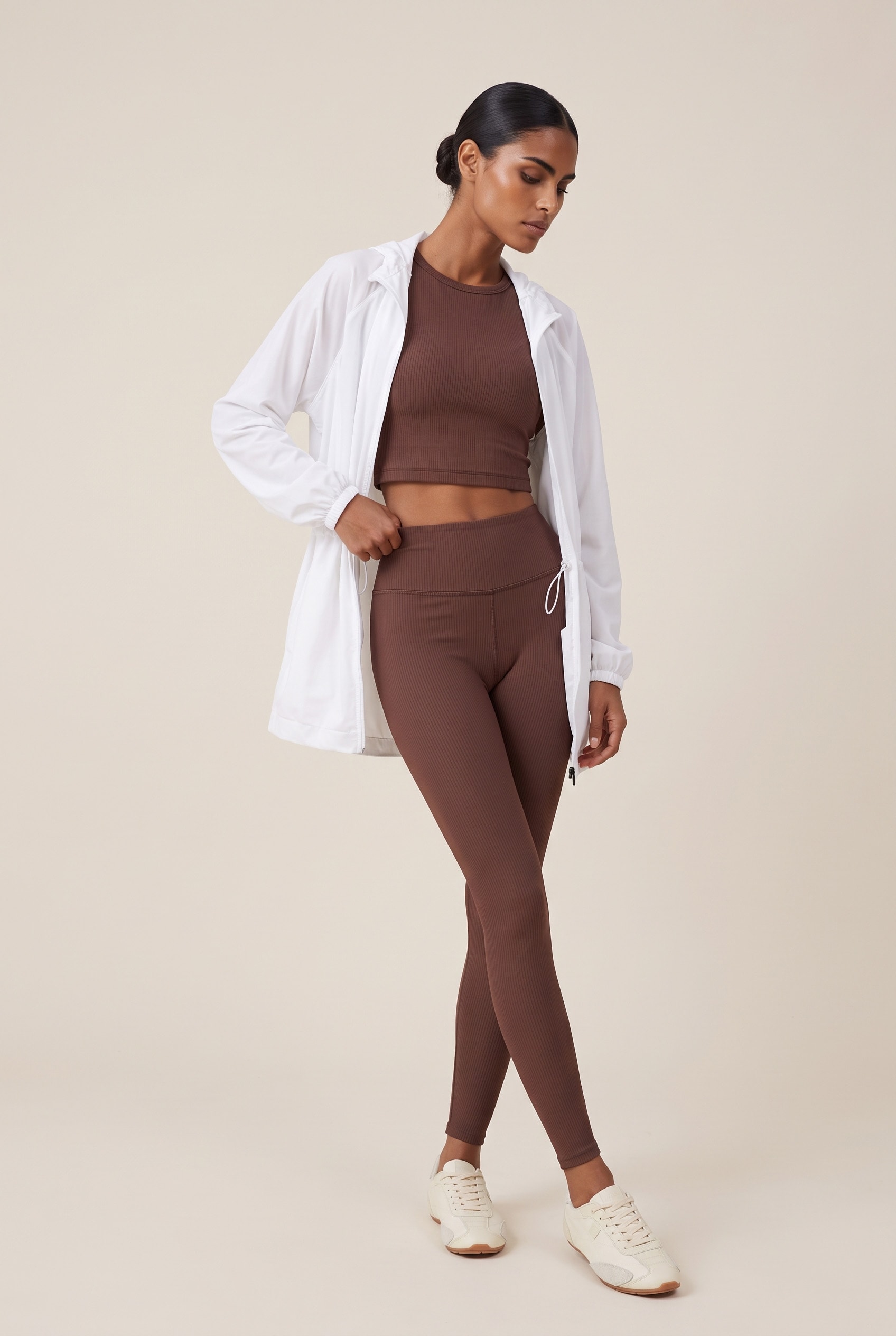 Legging Fila Life Ribbed Marrom
