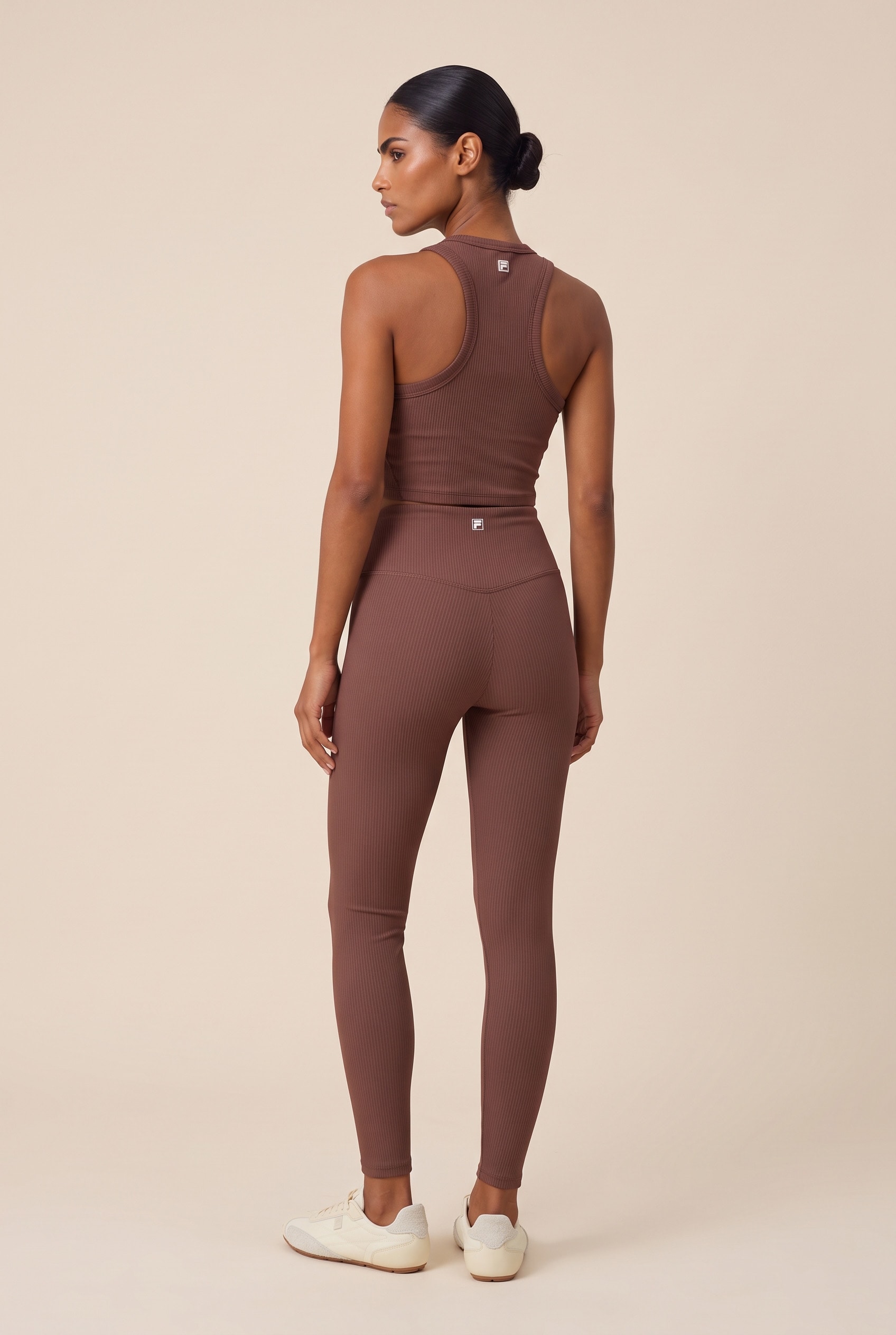 Legging Fila Life Ribbed Marrom