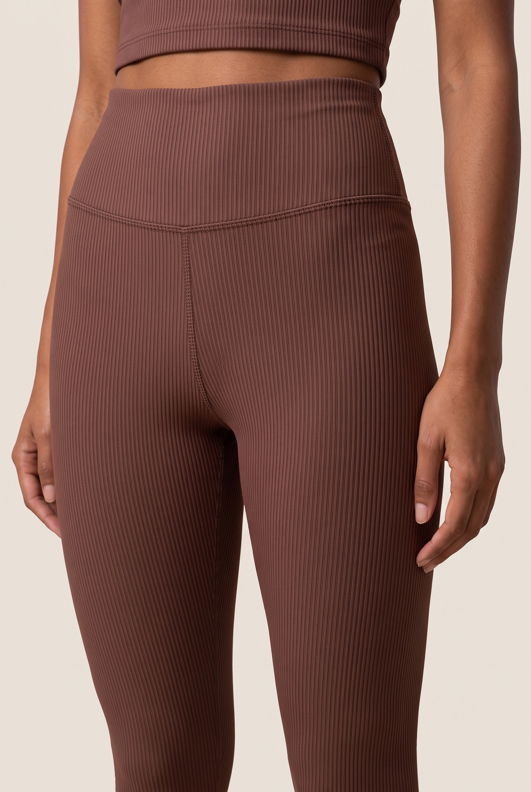 Legging Fila Life Ribbed Marrom
