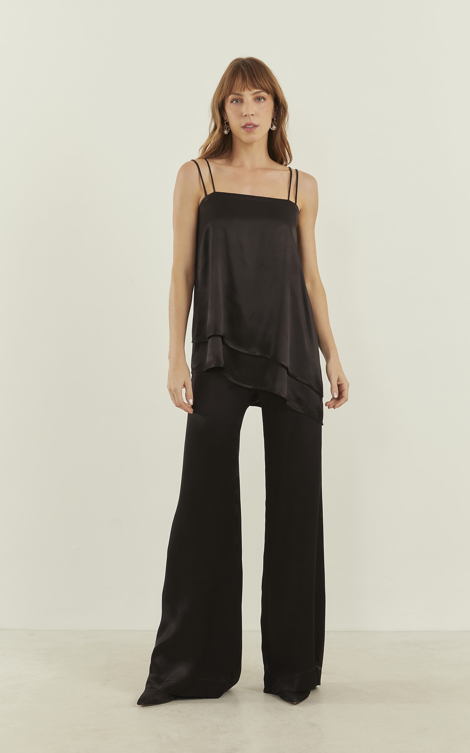 Pantalona Acetinada Ravena Preto