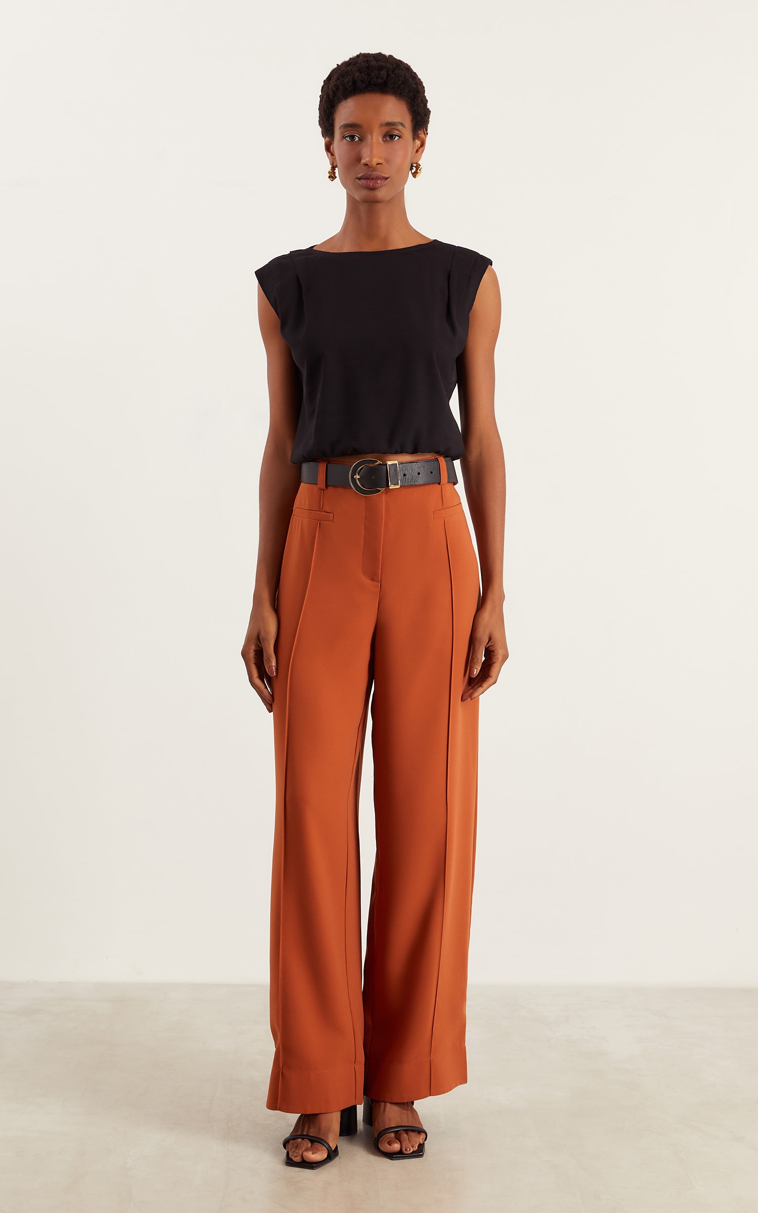 Pantalona Alfaiataria Living Caramelo