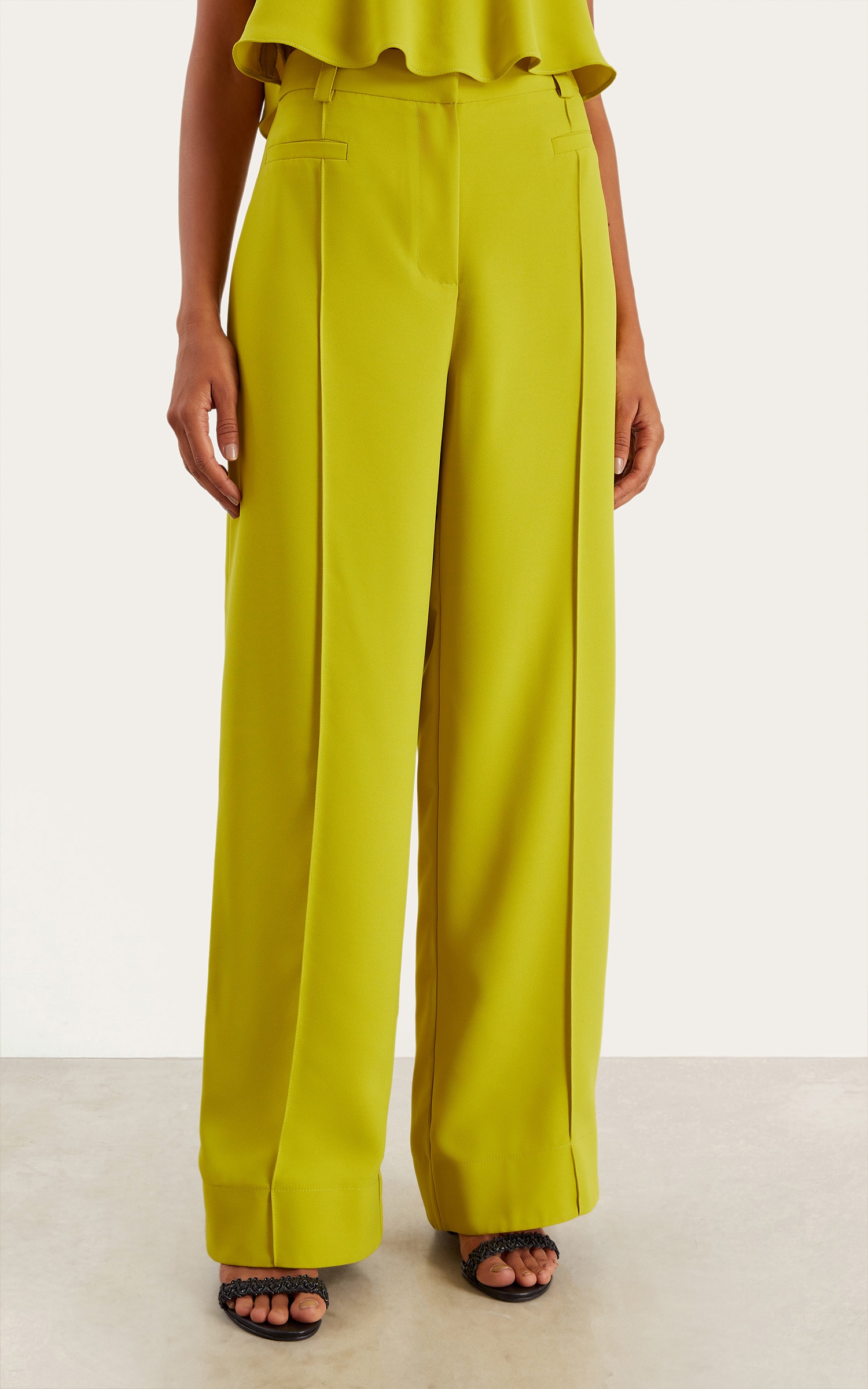 Pantalona Alfaiataria Living Verde Oliva