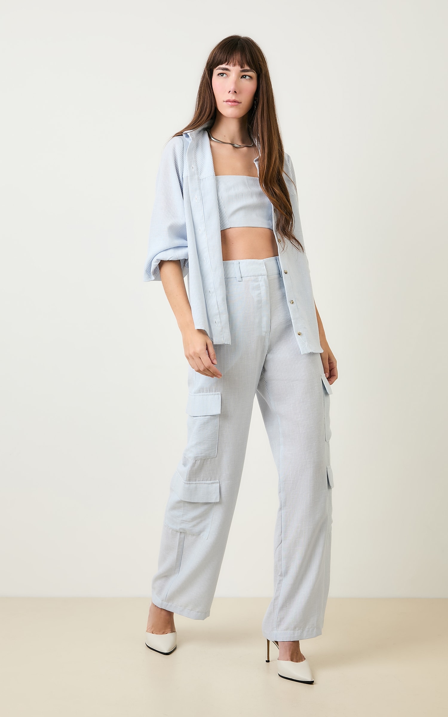 Pantalona Cargo Listrada Athena Nuvem