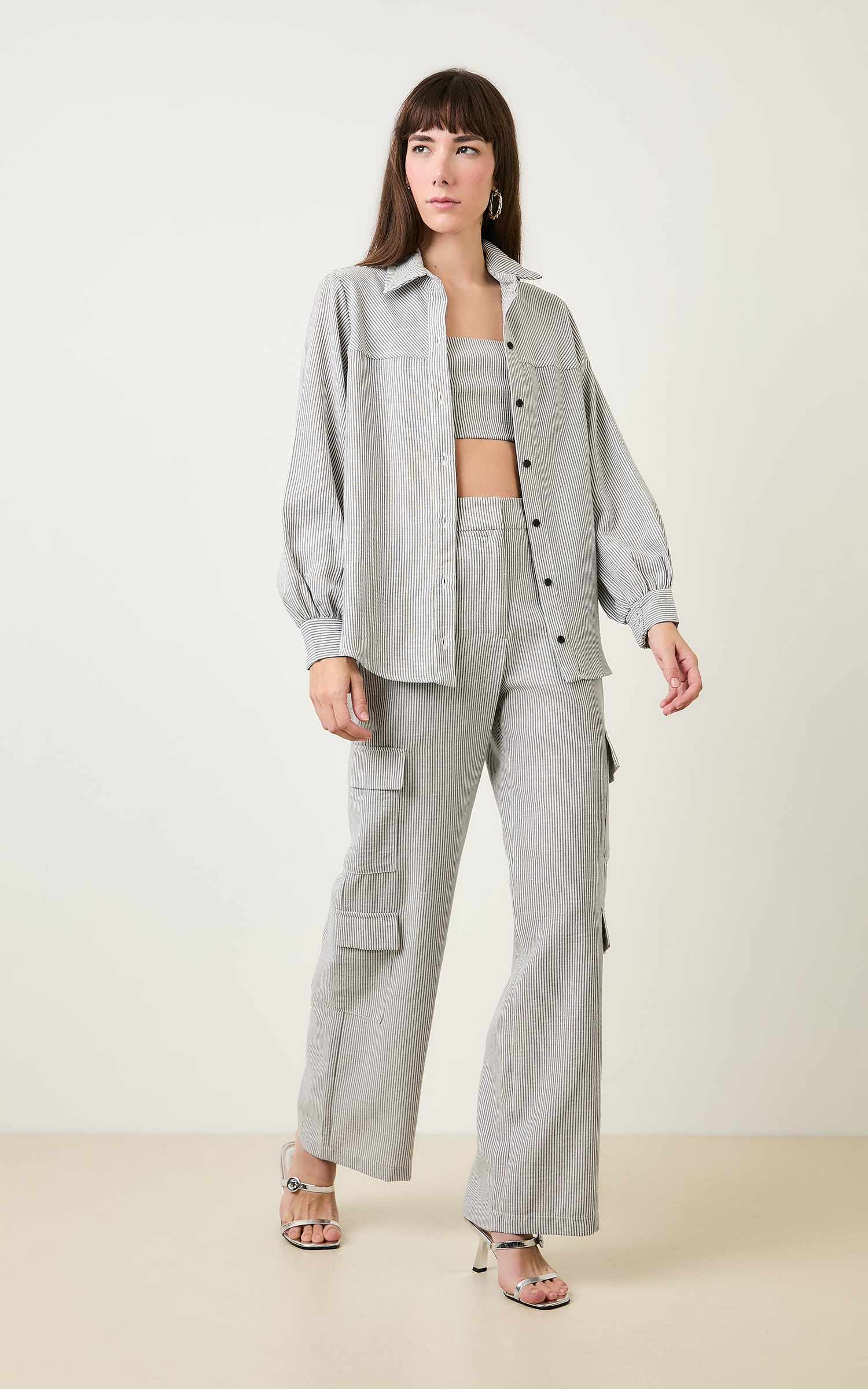 Pantalona Cargo Listrada Athena Preto