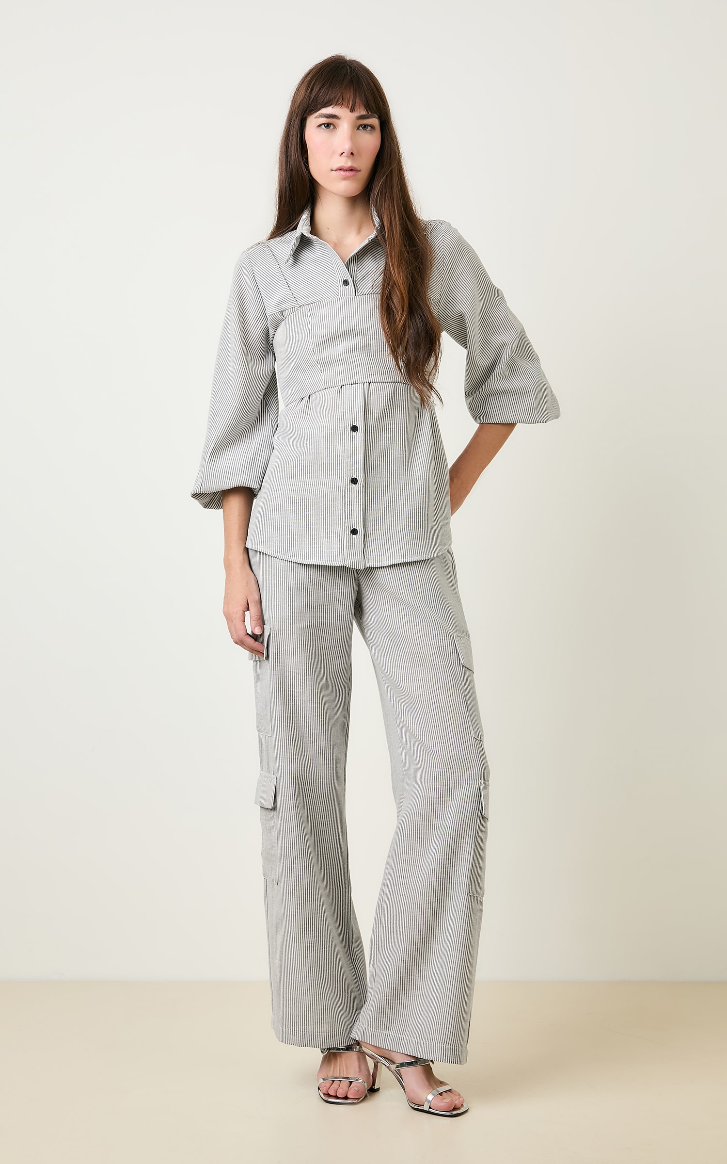 Pantalona Cargo Listrada Athena Preto