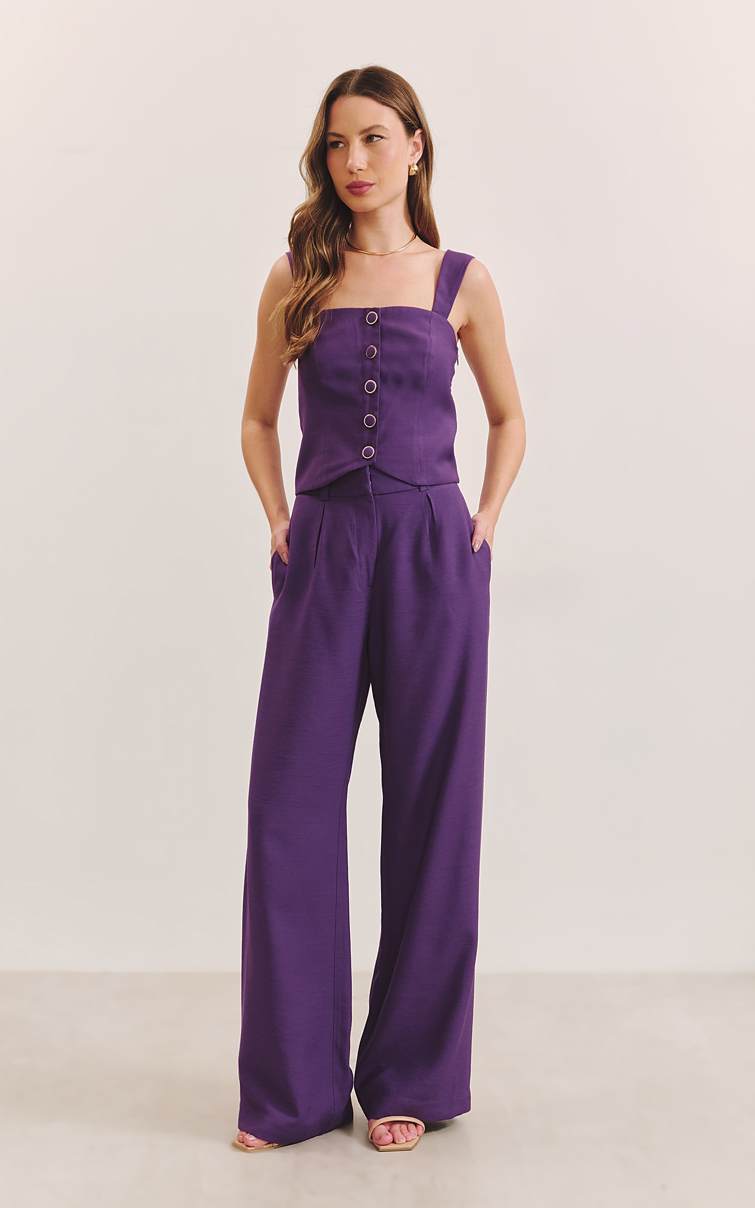 Pantalona Com Passador Ametista