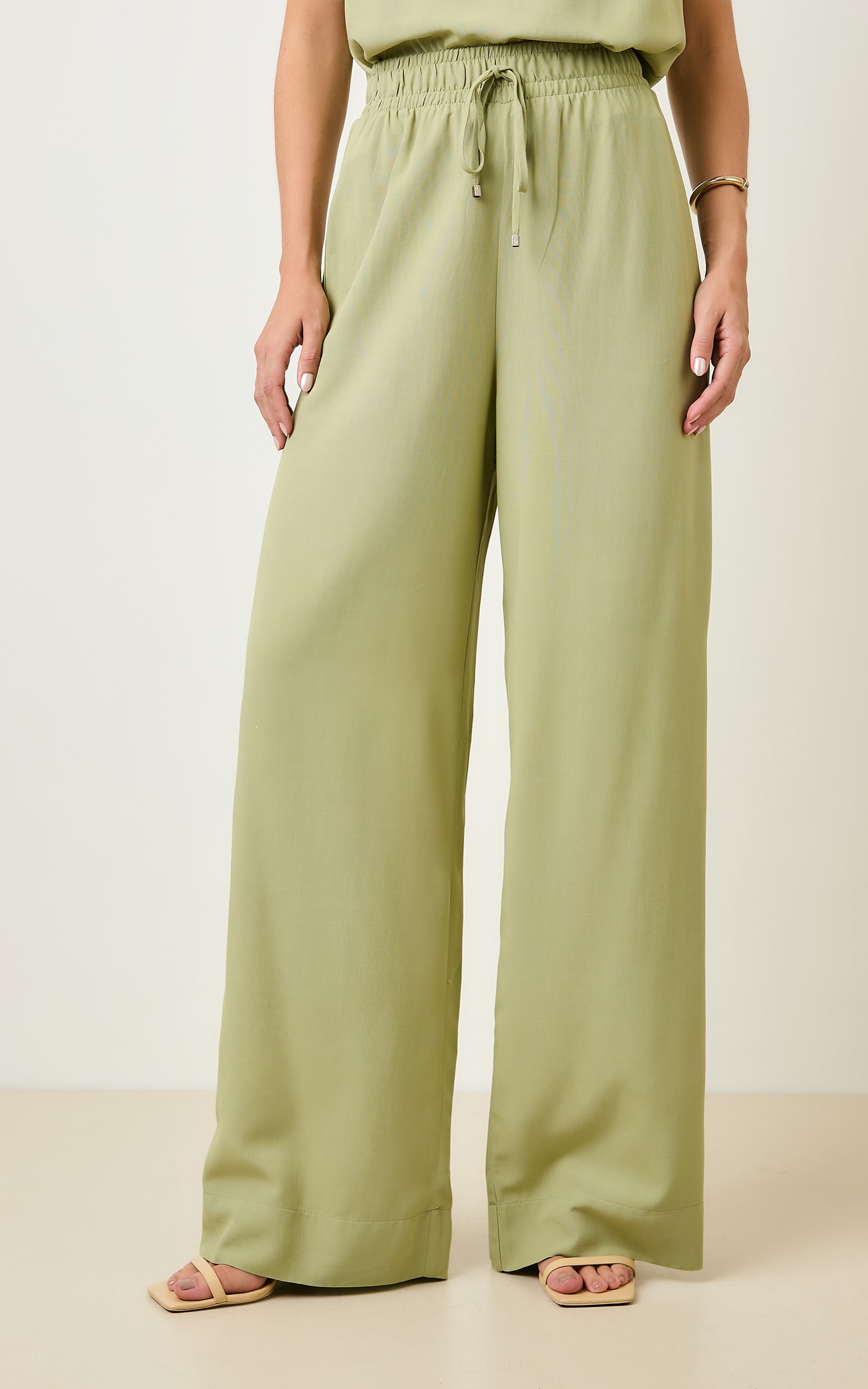 Pantalona Cos Elastico Horizonte Cha Verde