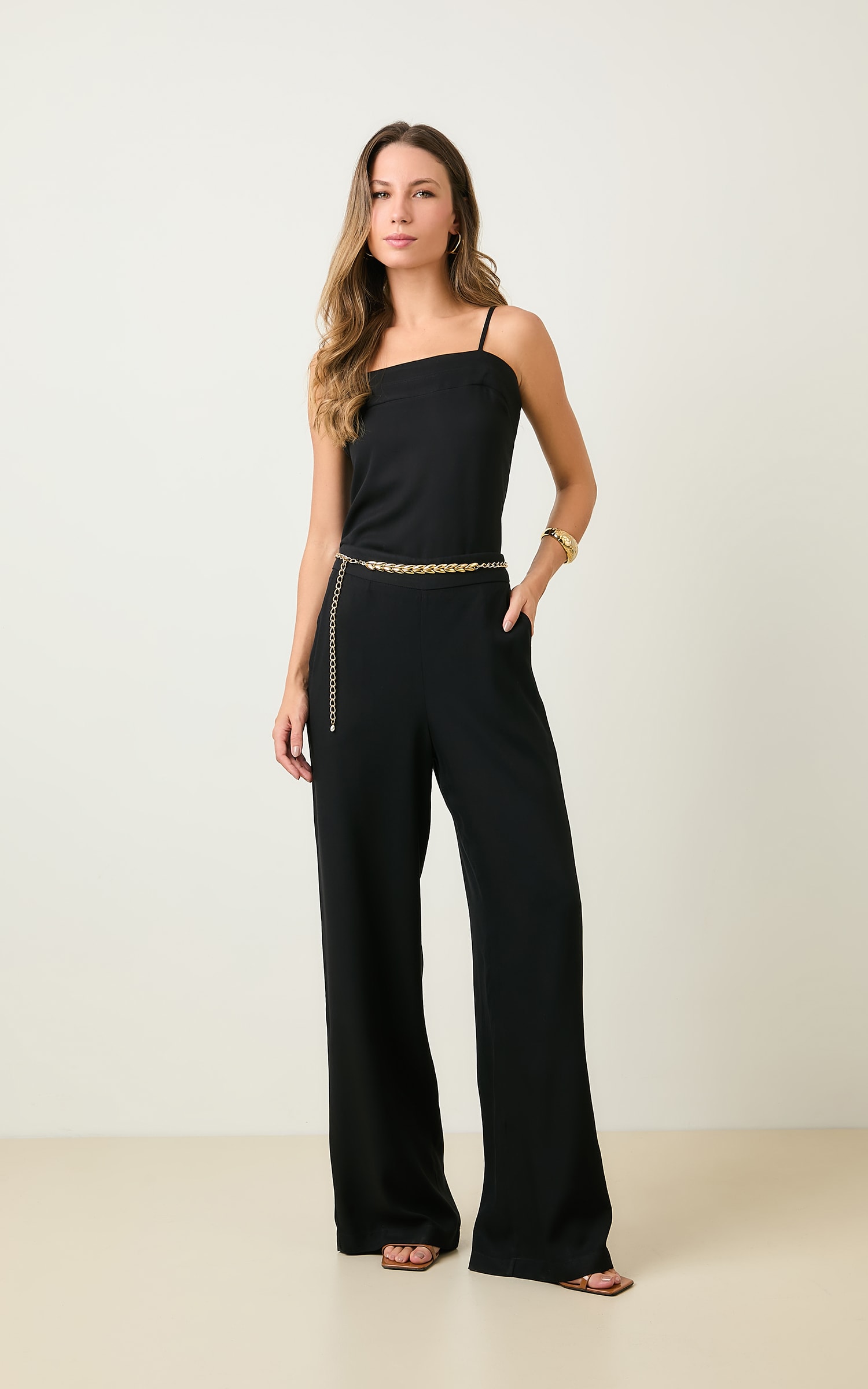 Pantalona Detalhe Cos Costa Preto