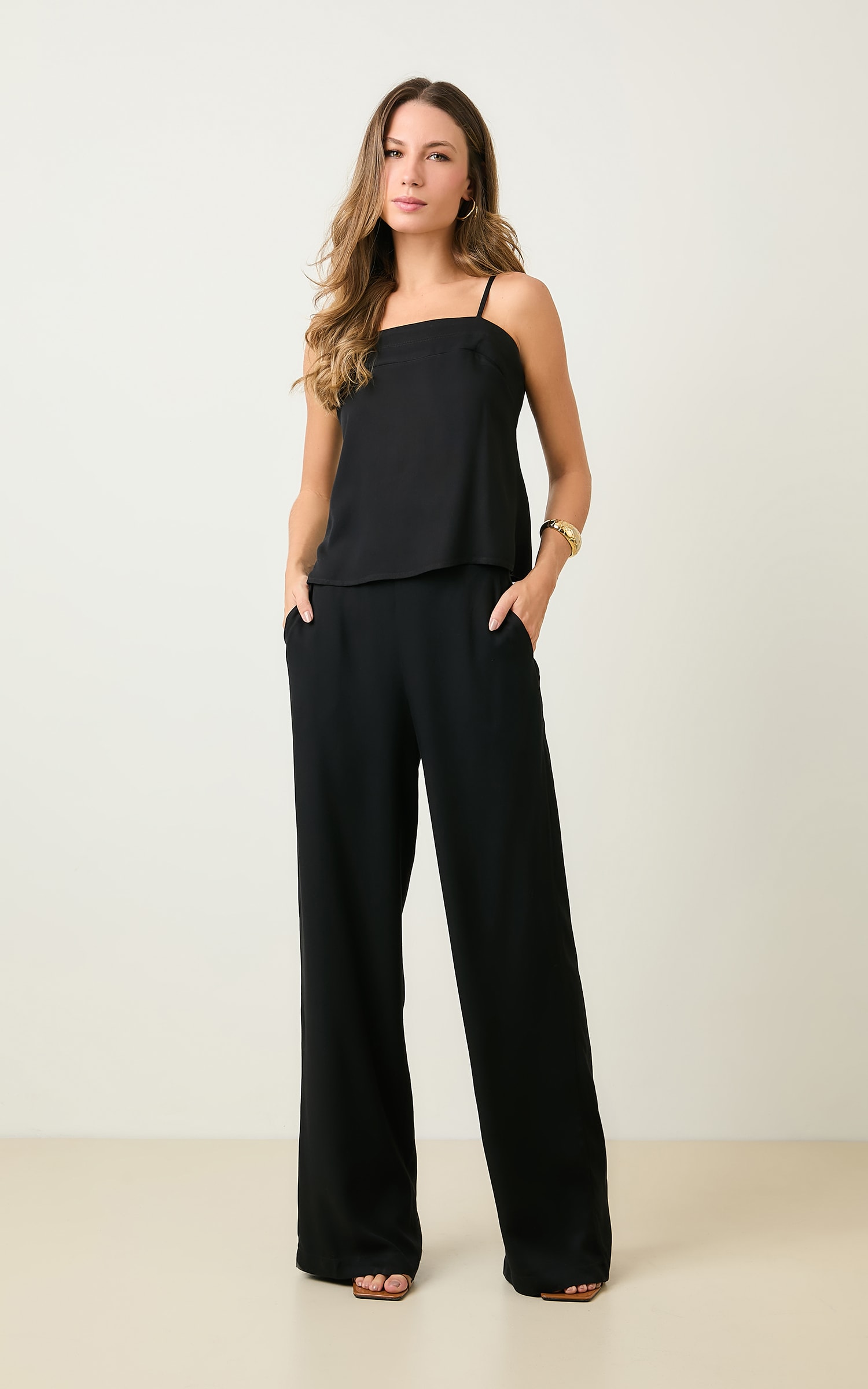 Pantalona Detalhe Cos Costa Preto