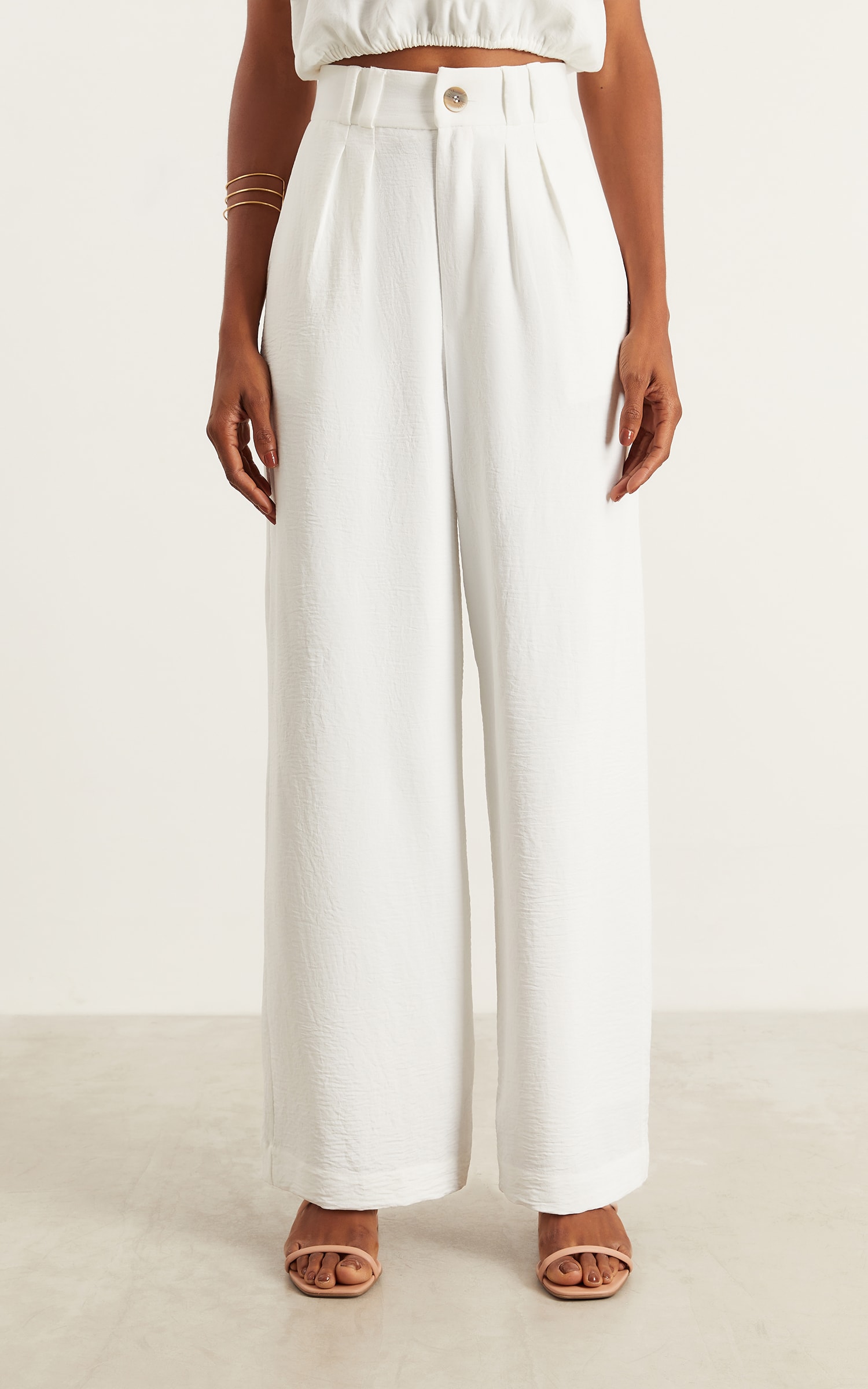 Pantalona Detalhe Passador Off White
