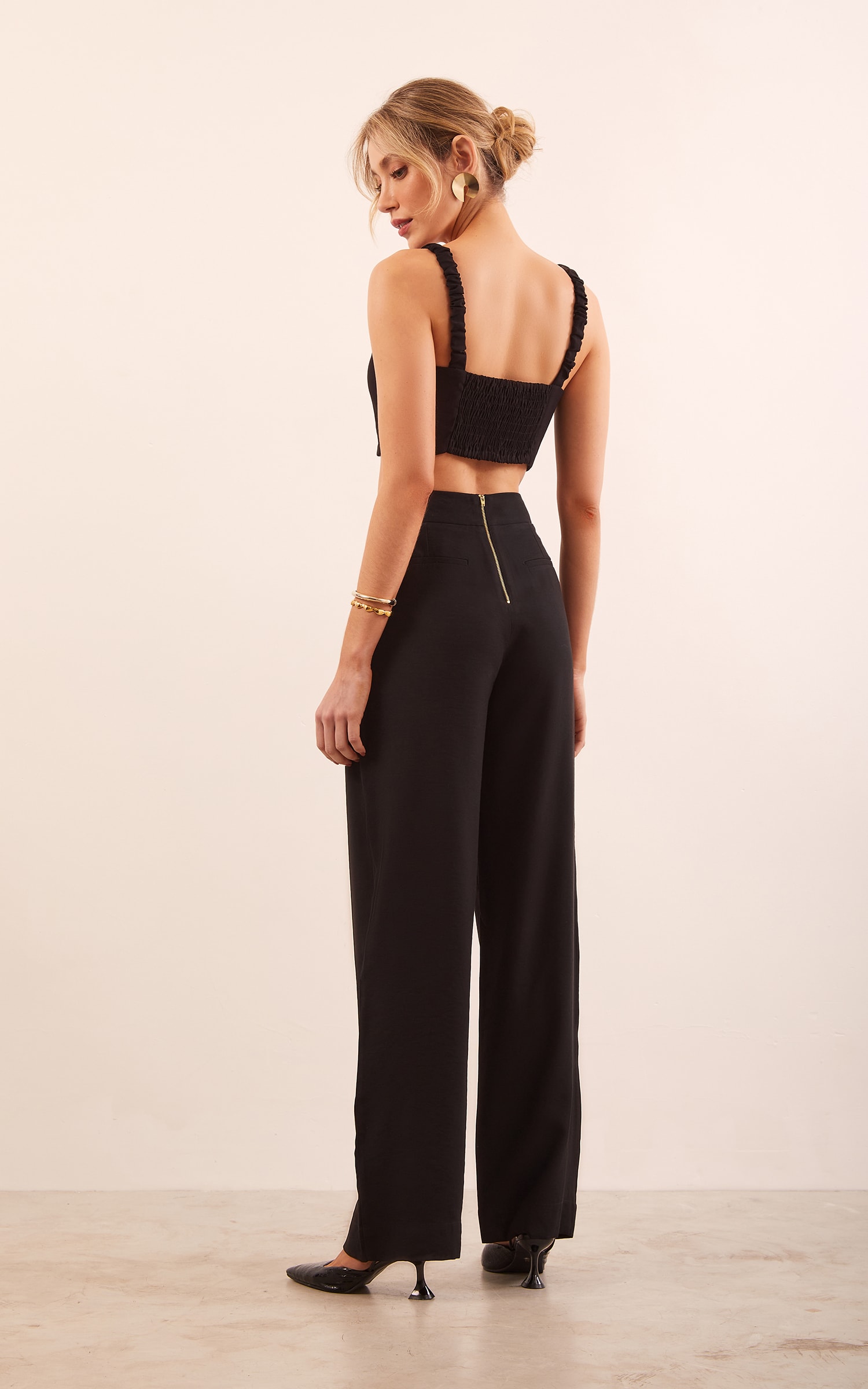 Pantalona Detalhe Vazado Moove Preto