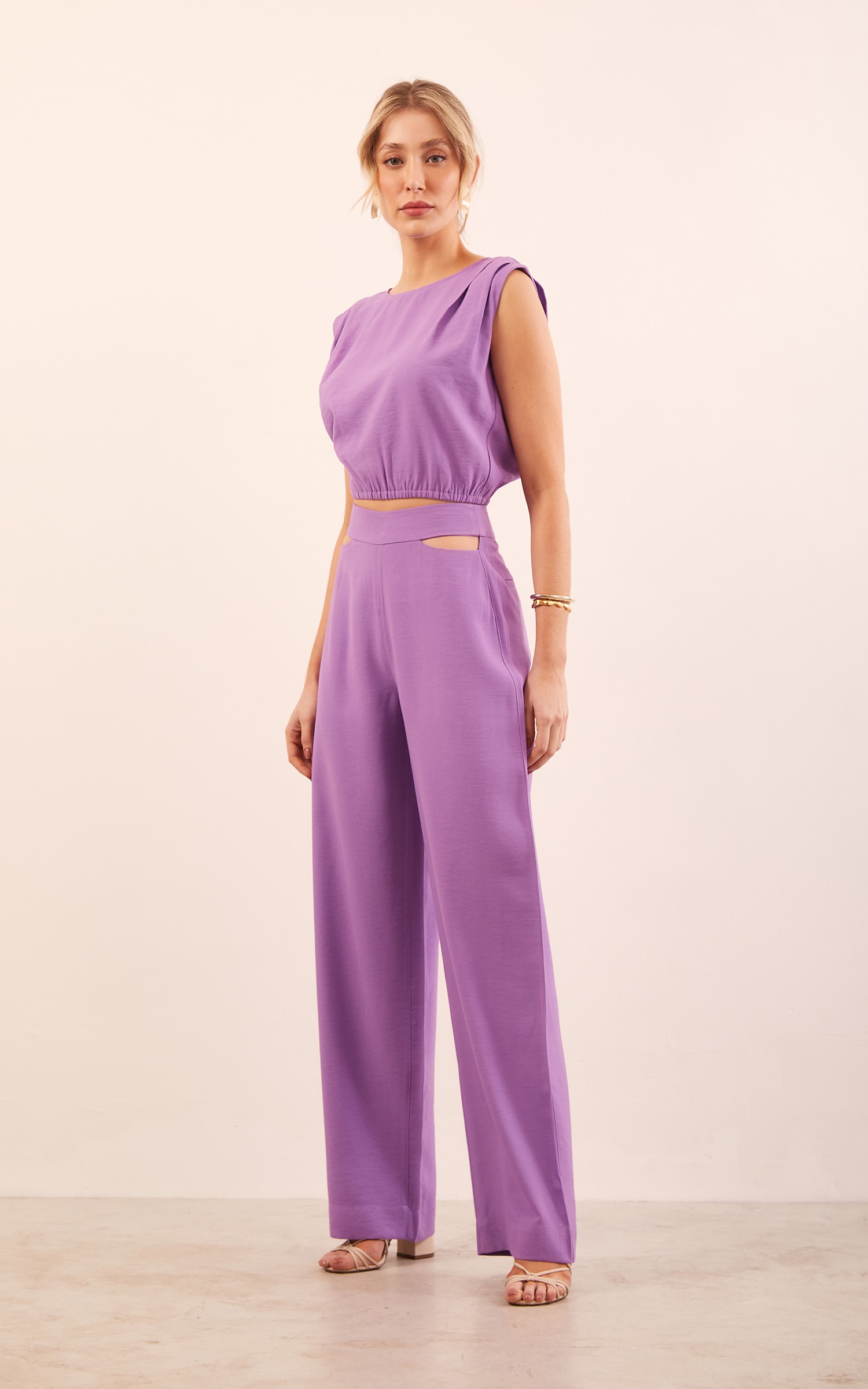 Pantalona Detalhe Vazado Moove Violeta