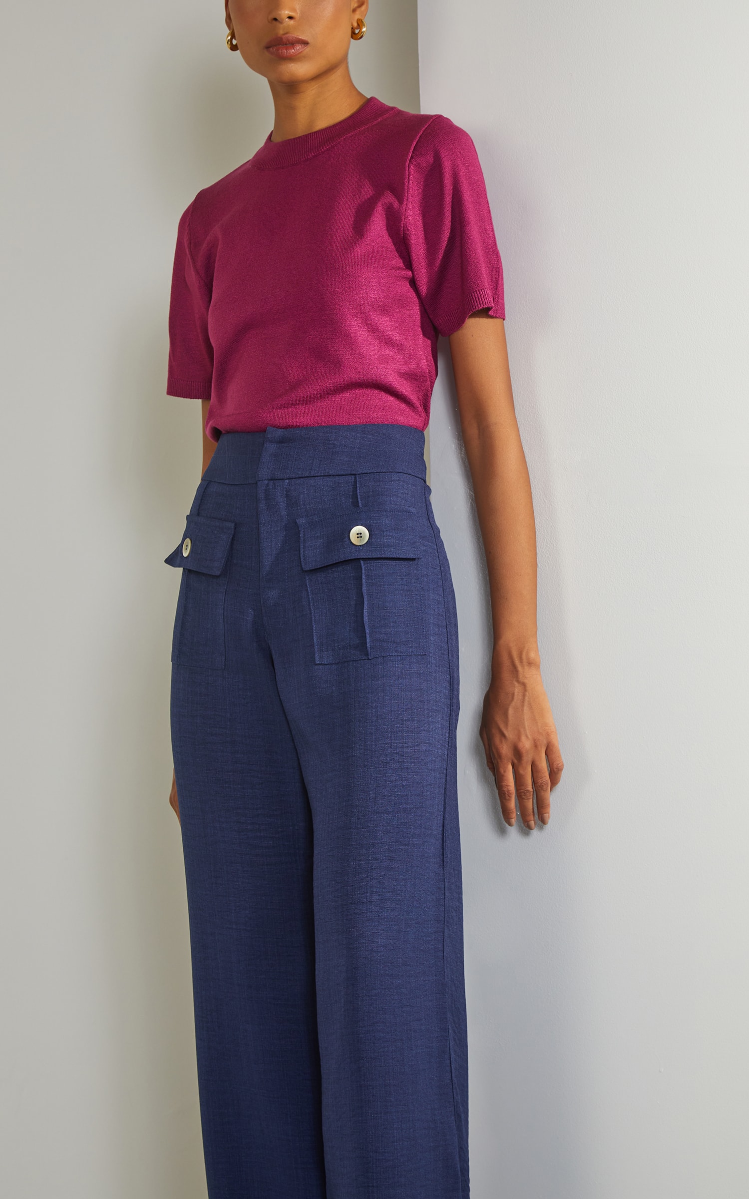 Pantalona Garden Bolsos Marinho