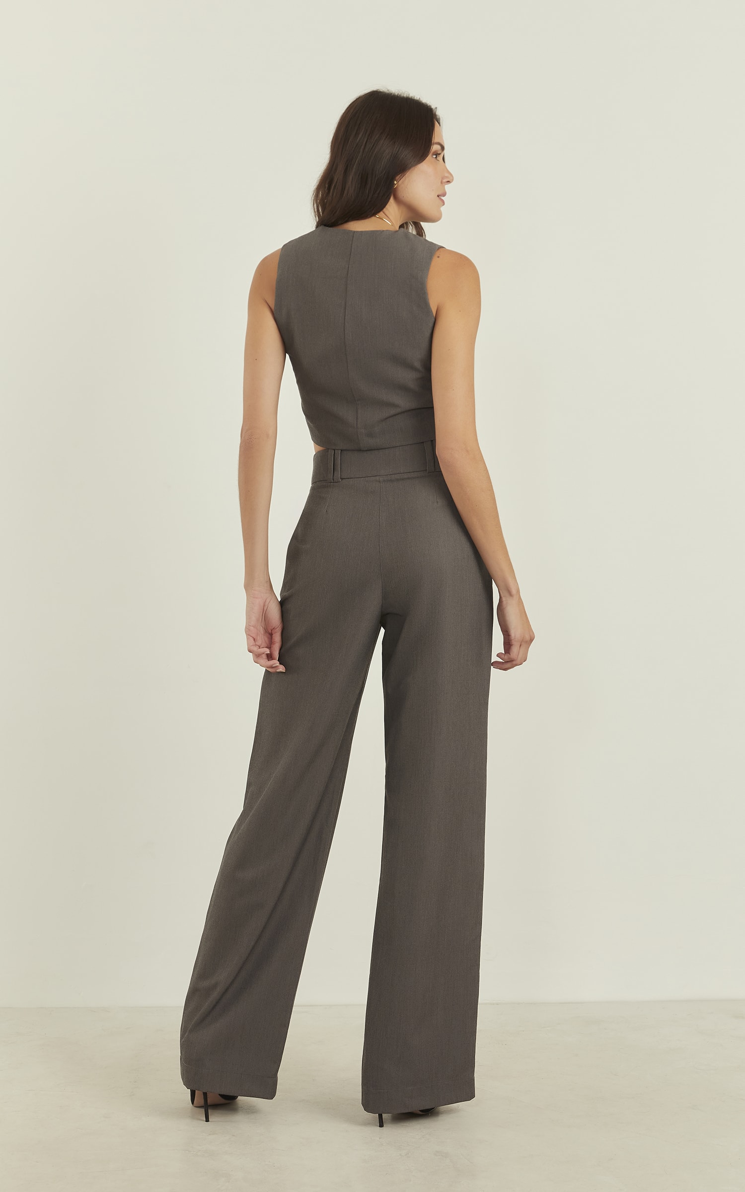 Pantalona Grey Passador Amplo Chumbo
