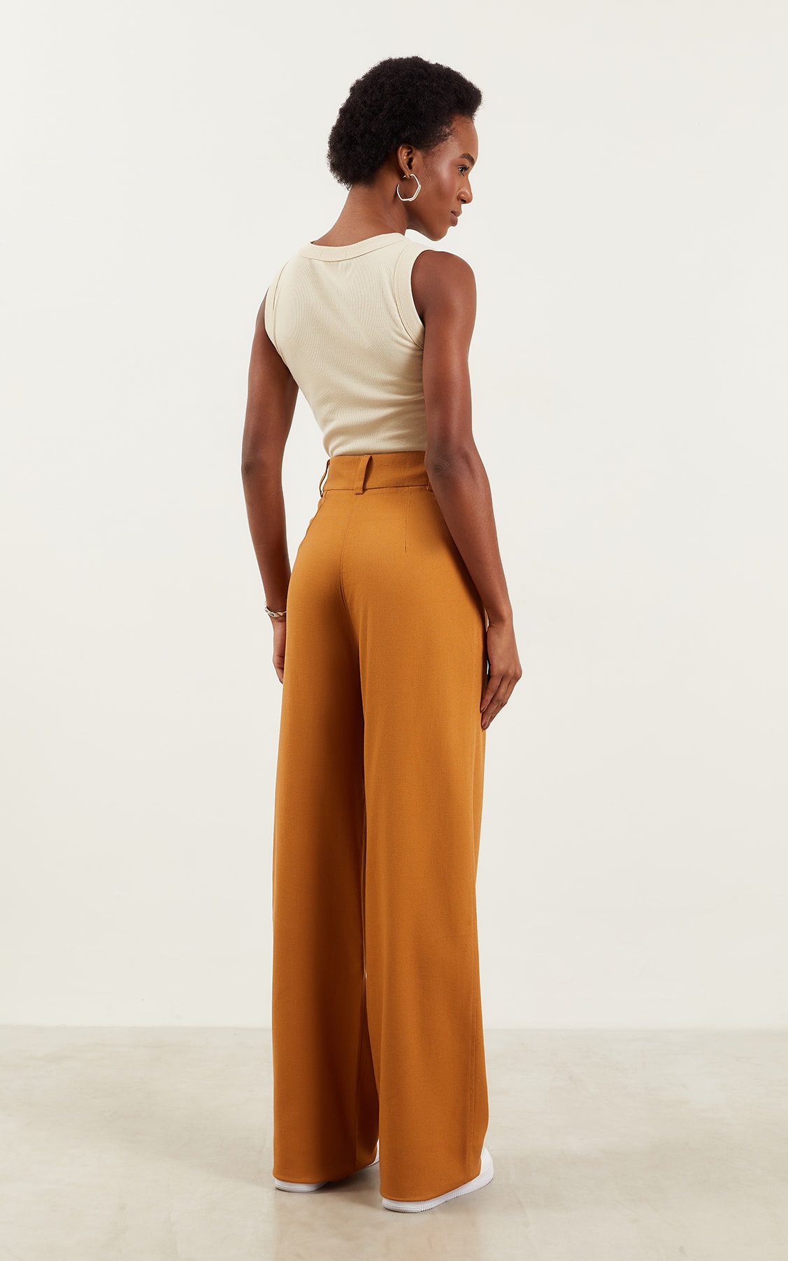 Pantalona Inspirar Detalhe Lapela Capuccino