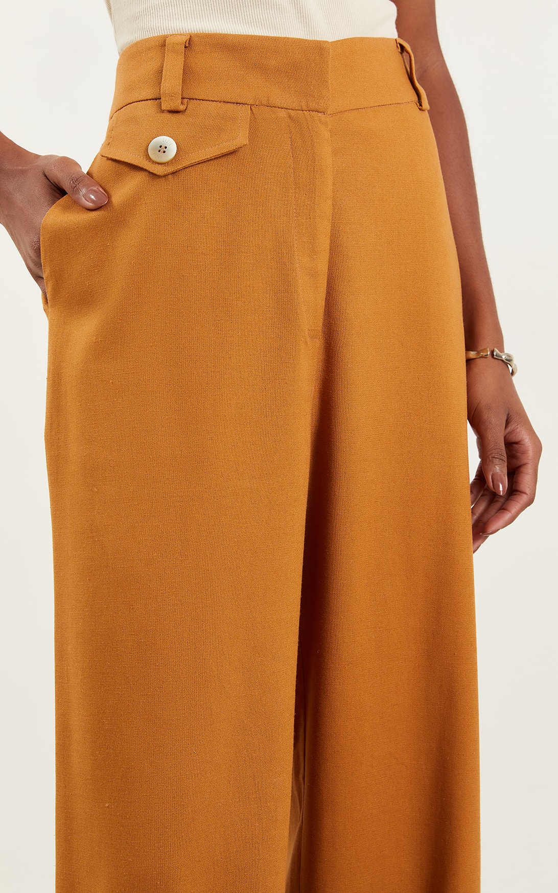 Pantalona Inspirar Detalhe Lapela Capuccino