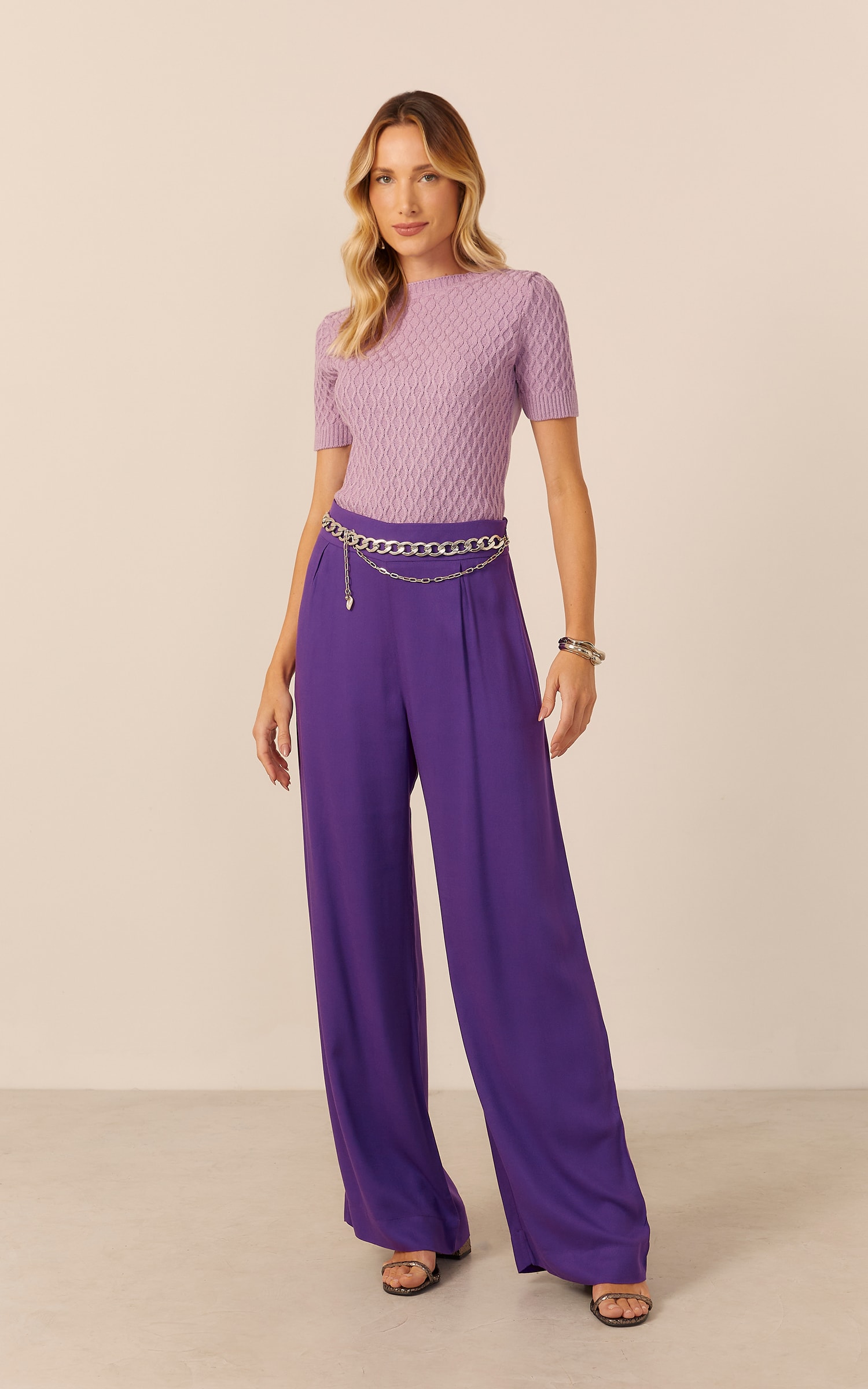 Pantalona Jolie Pregas Roxo