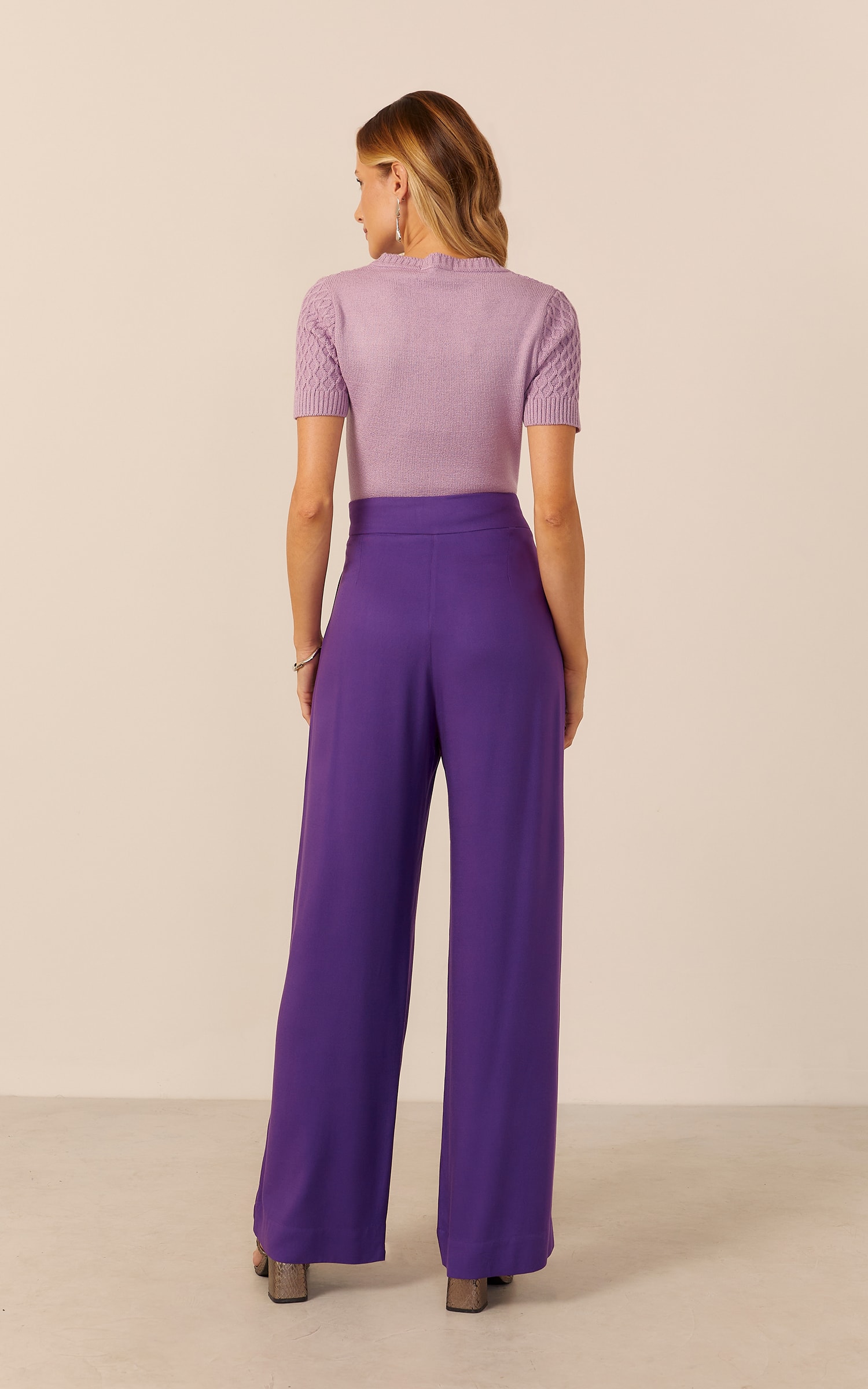 Pantalona Jolie Pregas Roxo
