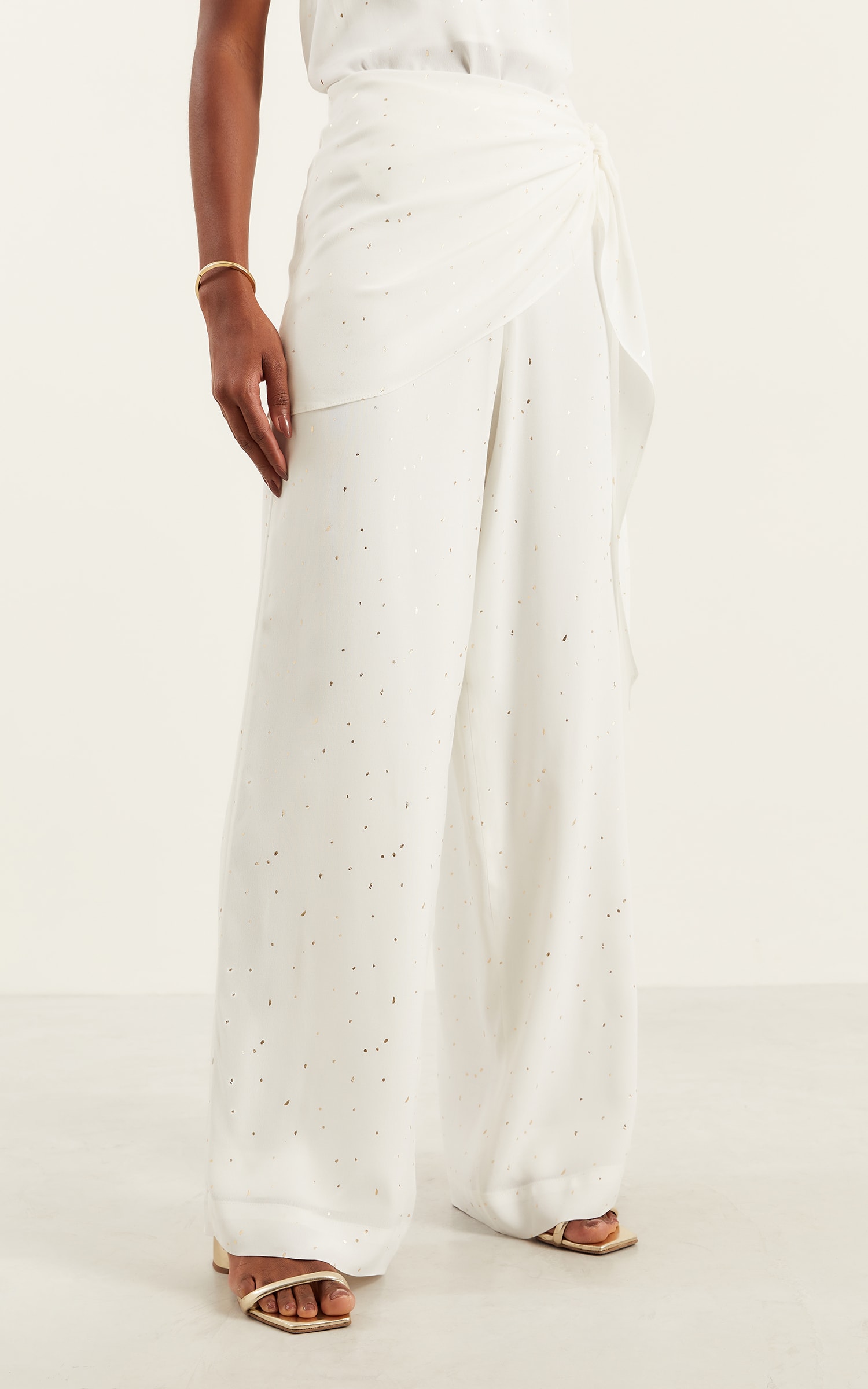 Pantalona Lenço Dots Foil Off White