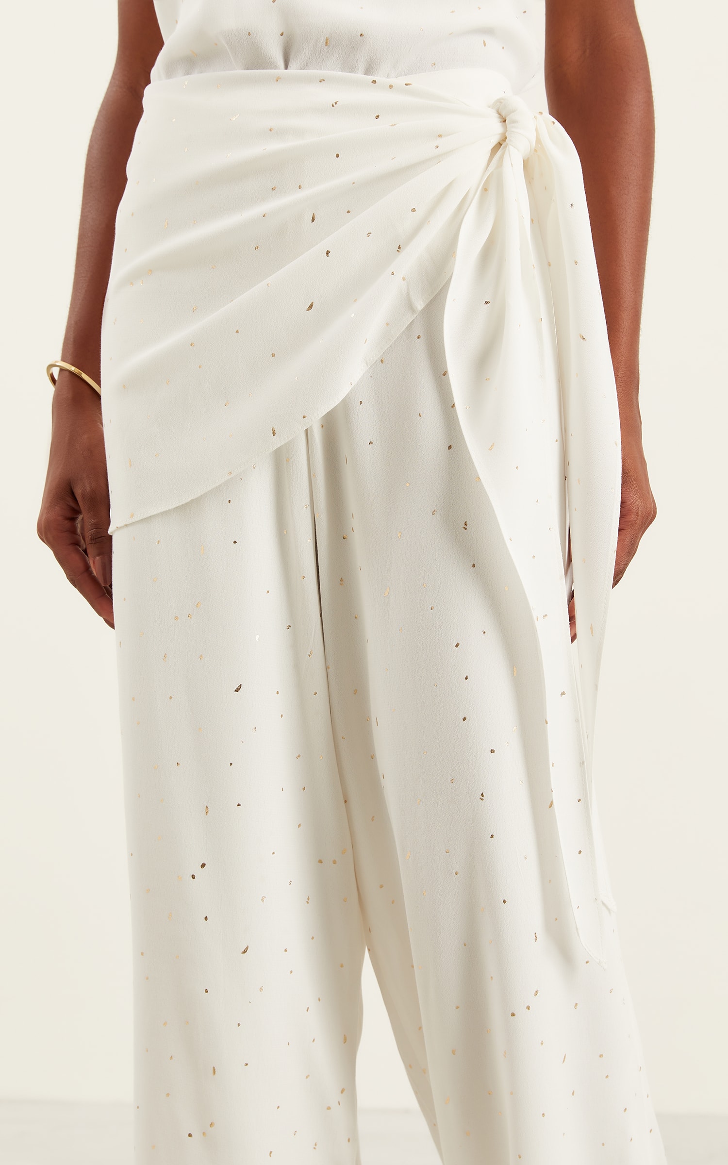 Pantalona Lenço Dots Foil Off White