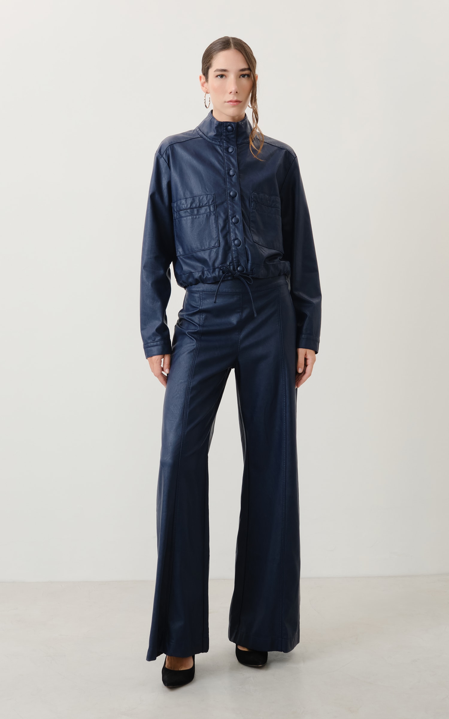 Pantalona Like Leather Marinho