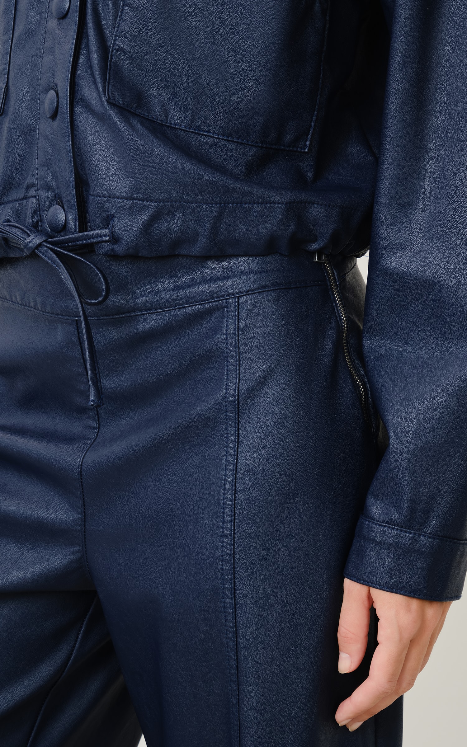 Pantalona Like Leather Marinho