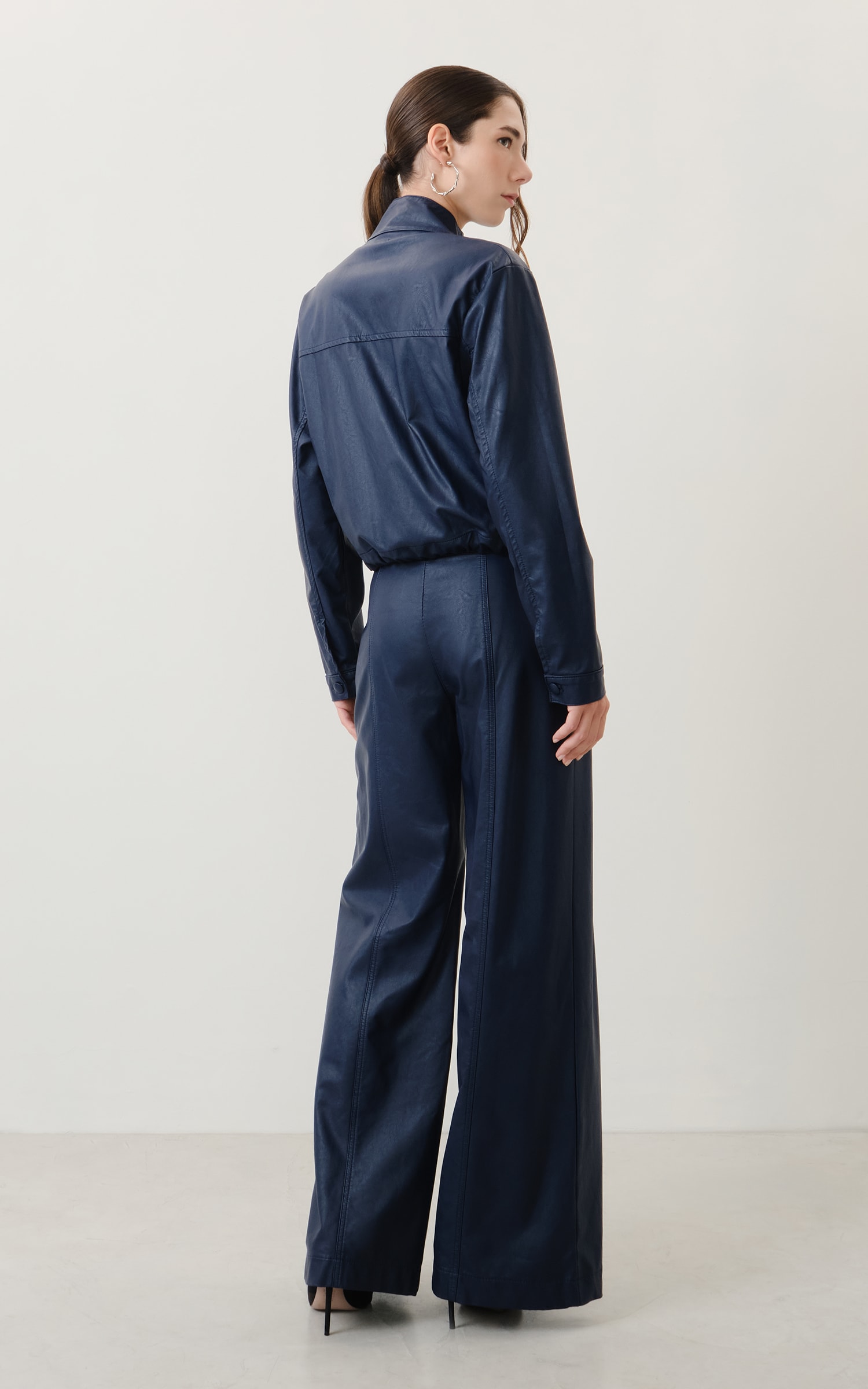 Pantalona Like Leather Marinho