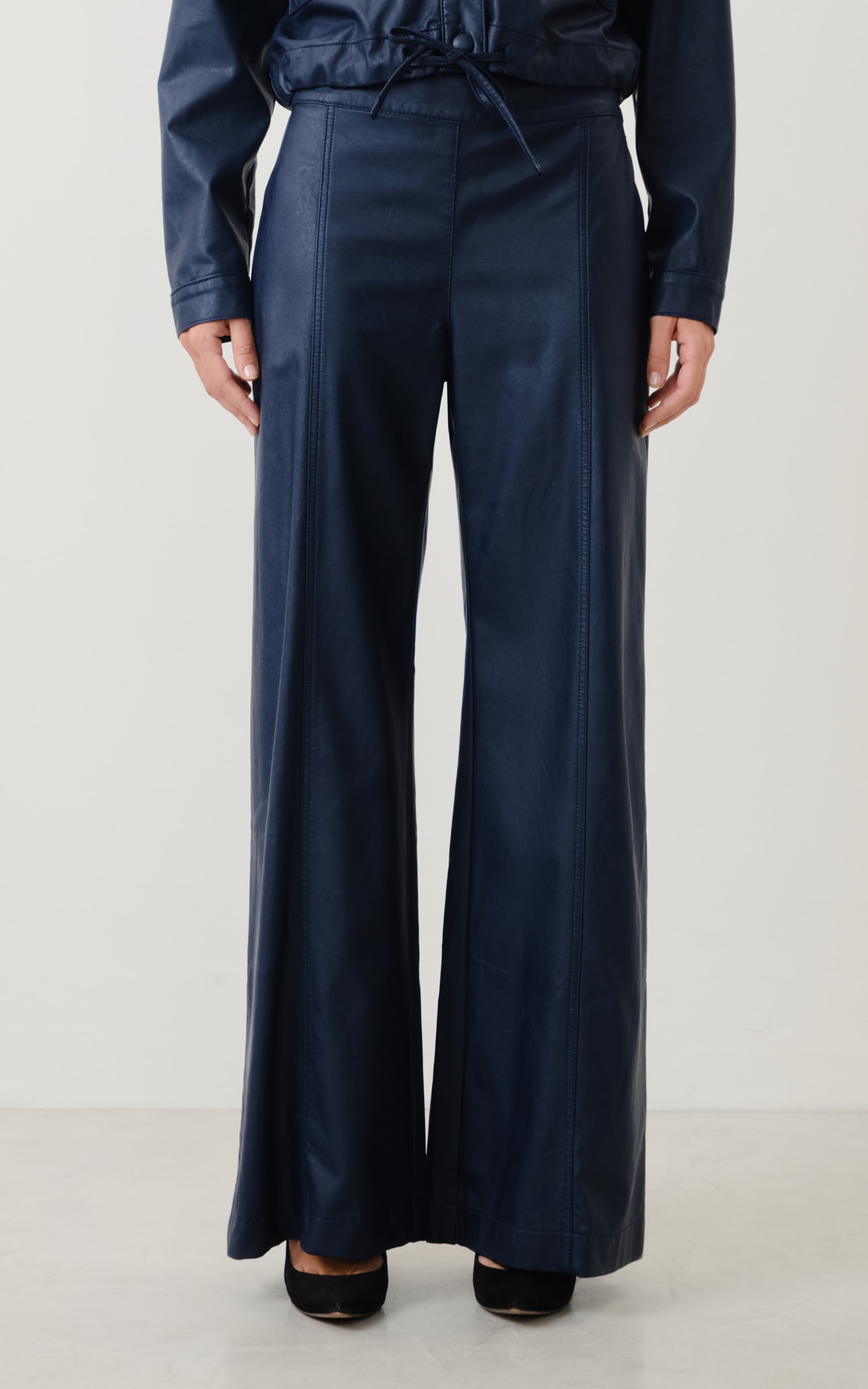 Pantalona Like Leather Marinho