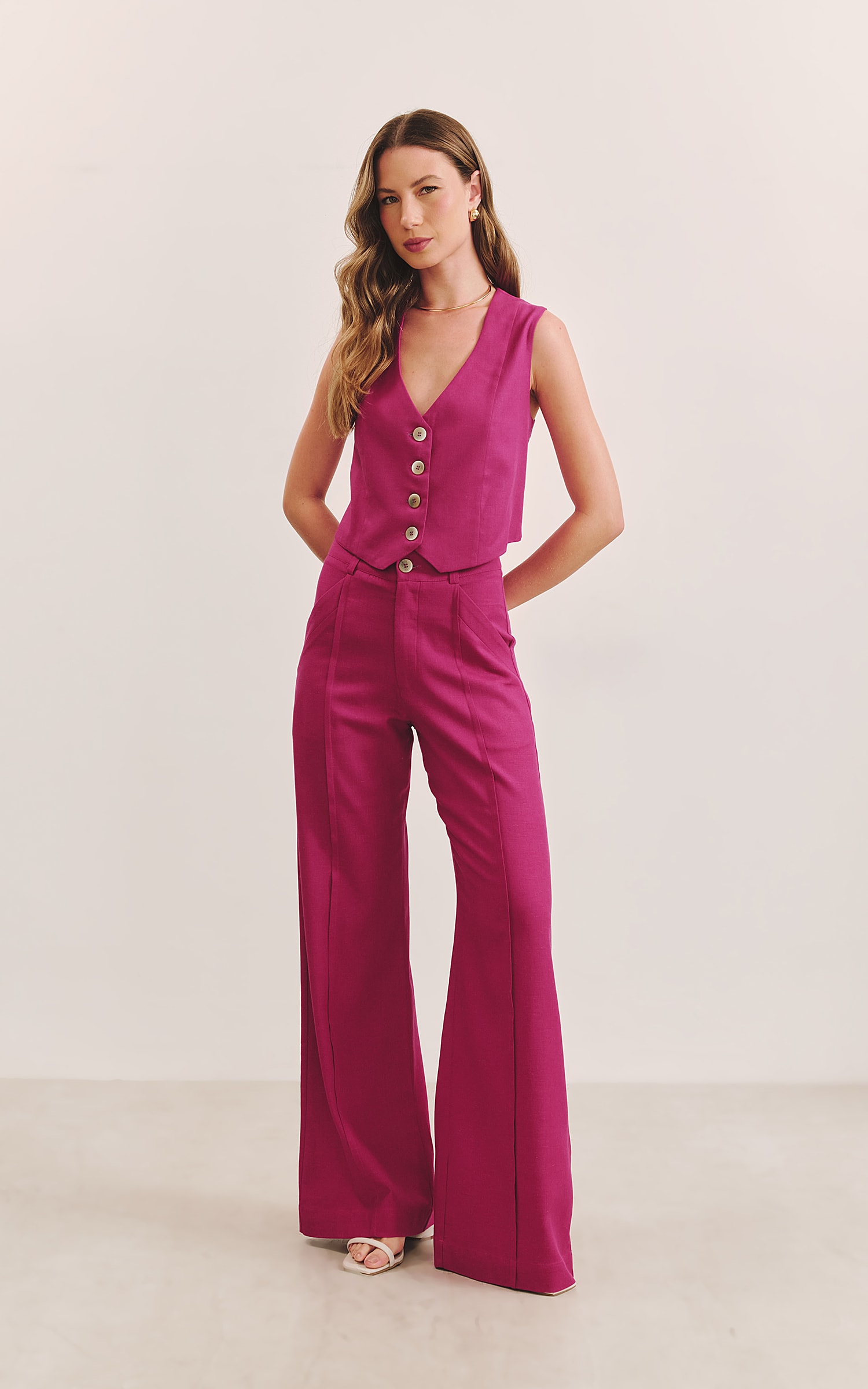 Pantalona Linen Vivo Nature Cereja