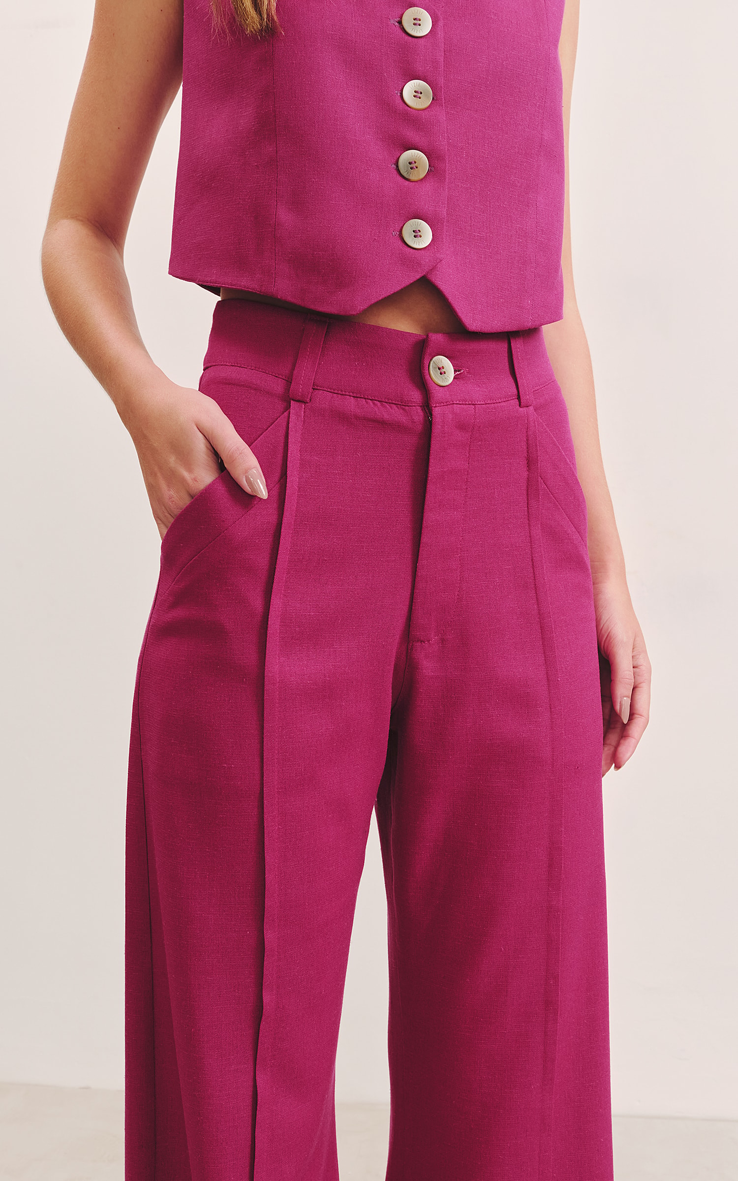 Pantalona Linen Vivo Nature Cereja