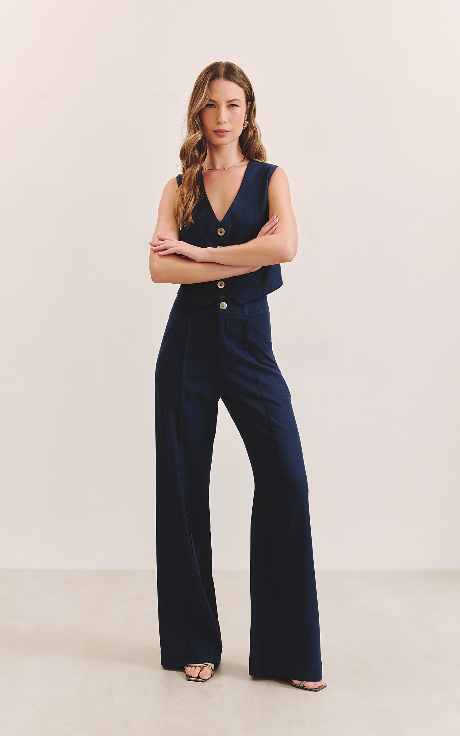 Pantalona Linen Vivo Nature Marinho