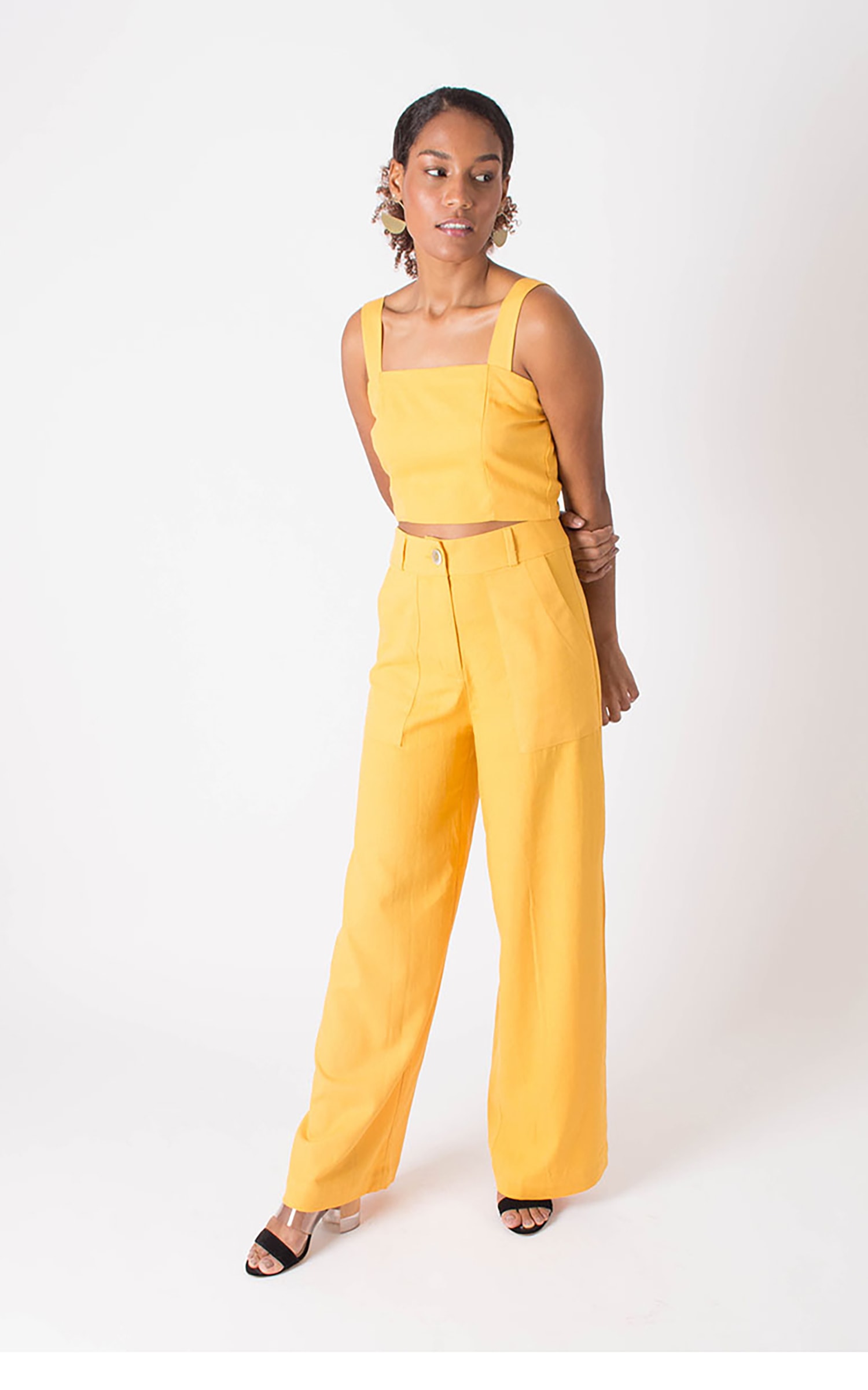 Pantalona Linho Amarelo