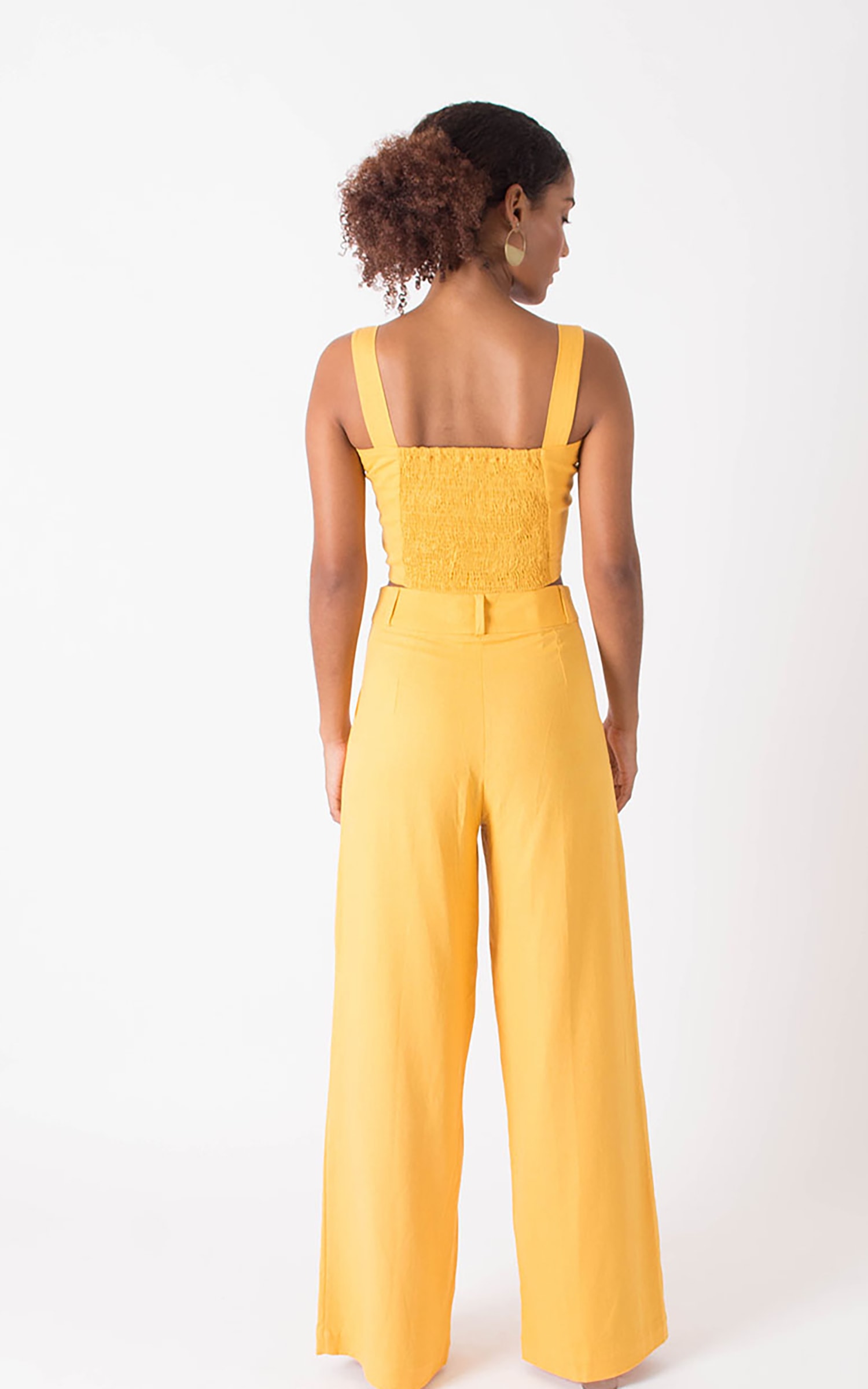 Pantalona Linho Amarelo