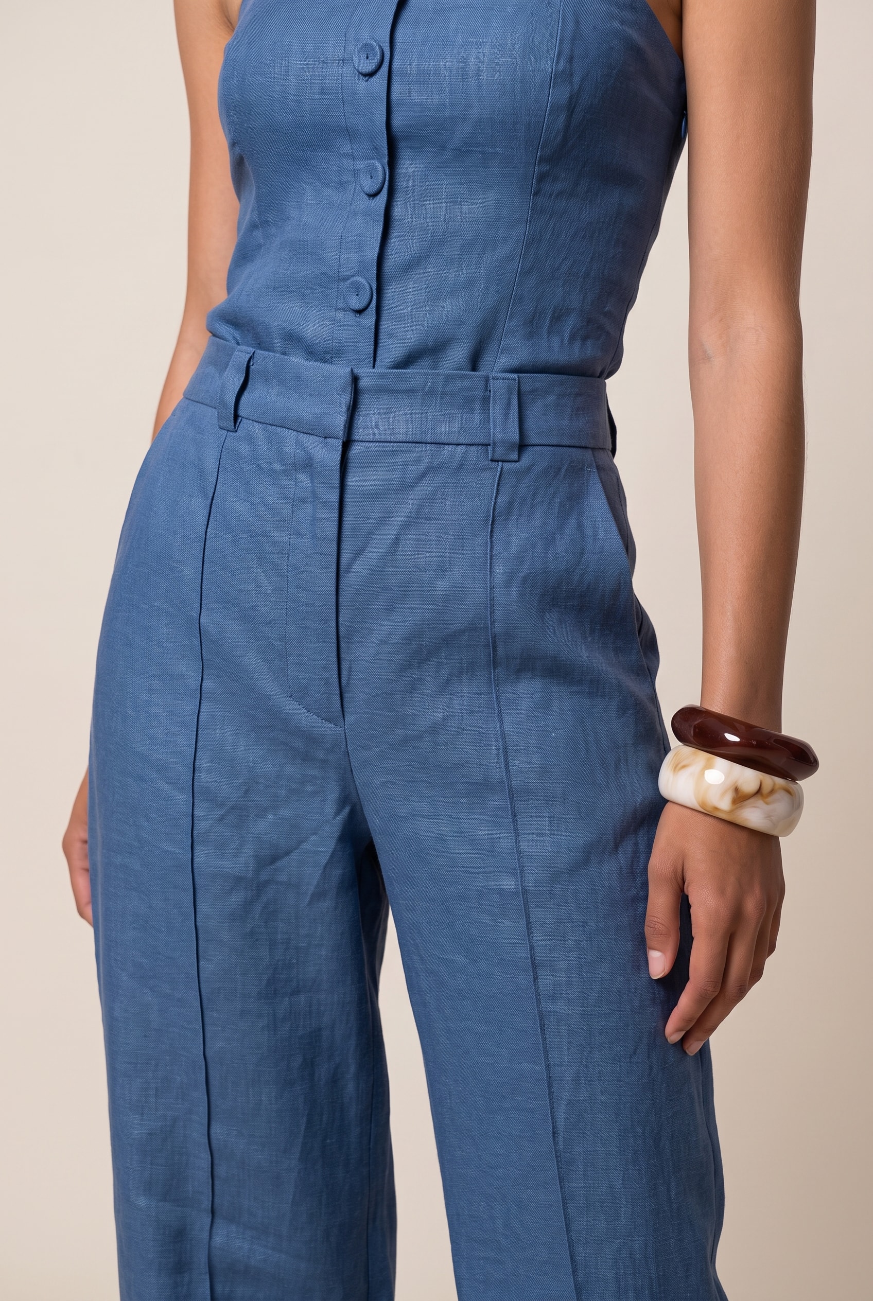 Pantalona Linho Lust Azul Mykonos