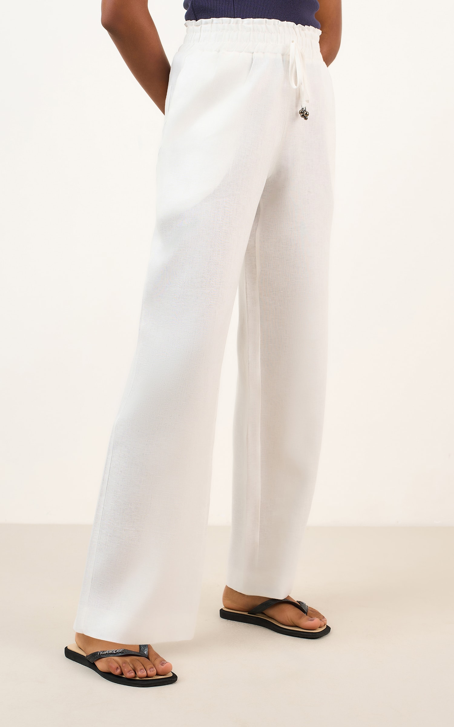 Pantalona Linho Mam Off White
