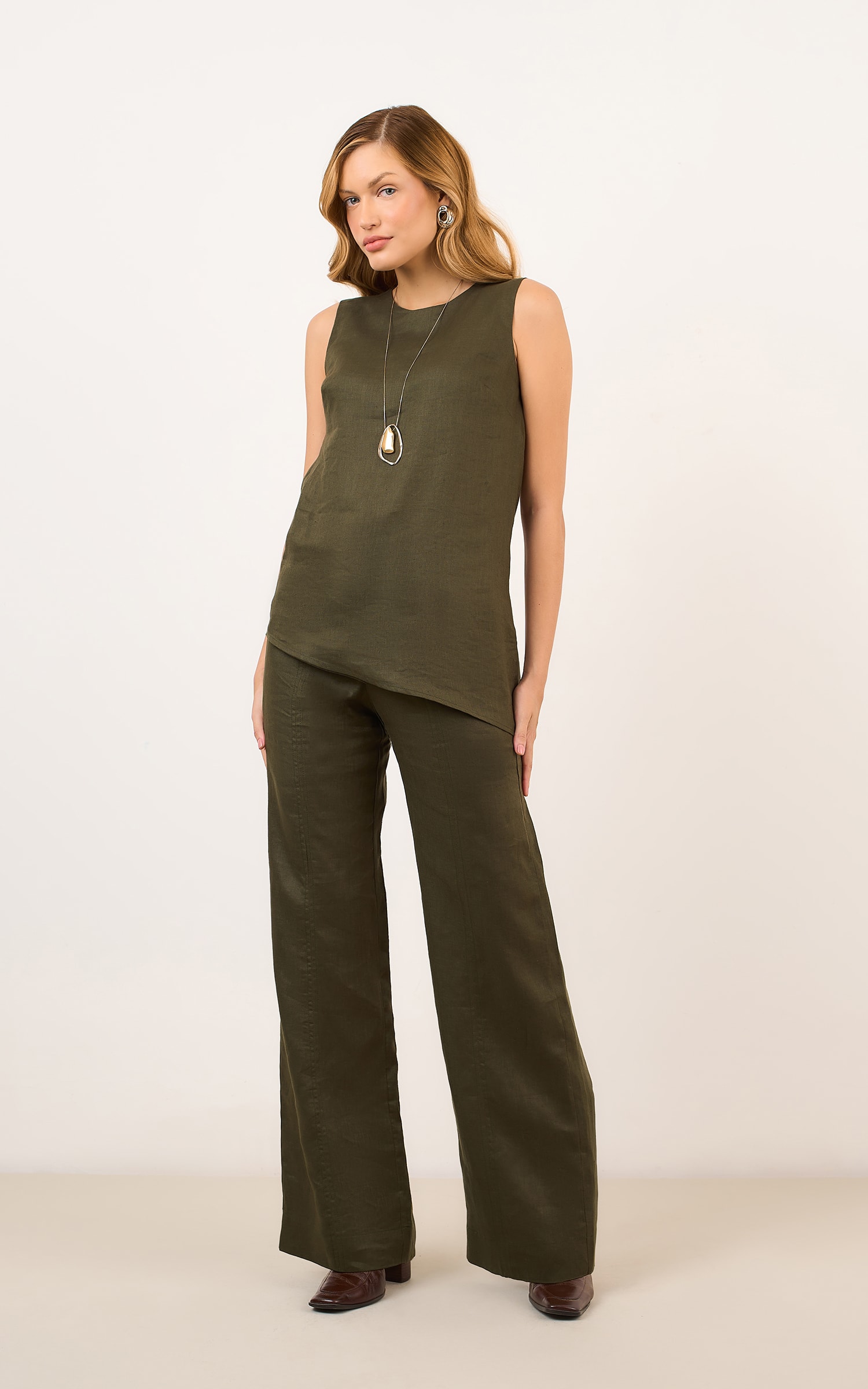 Pantalona Lungo Verde Musgo