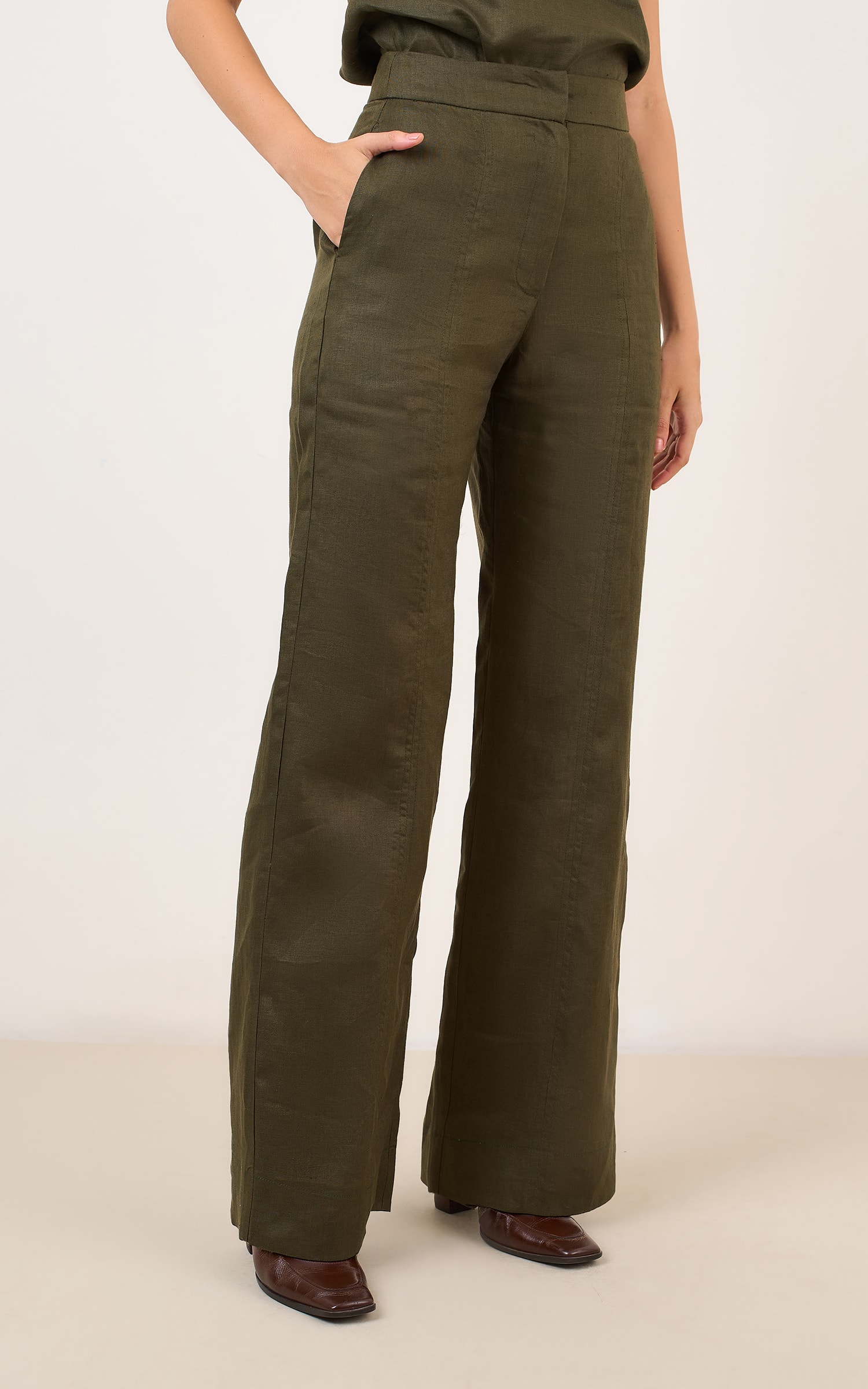 Pantalona Lungo Verde Musgo