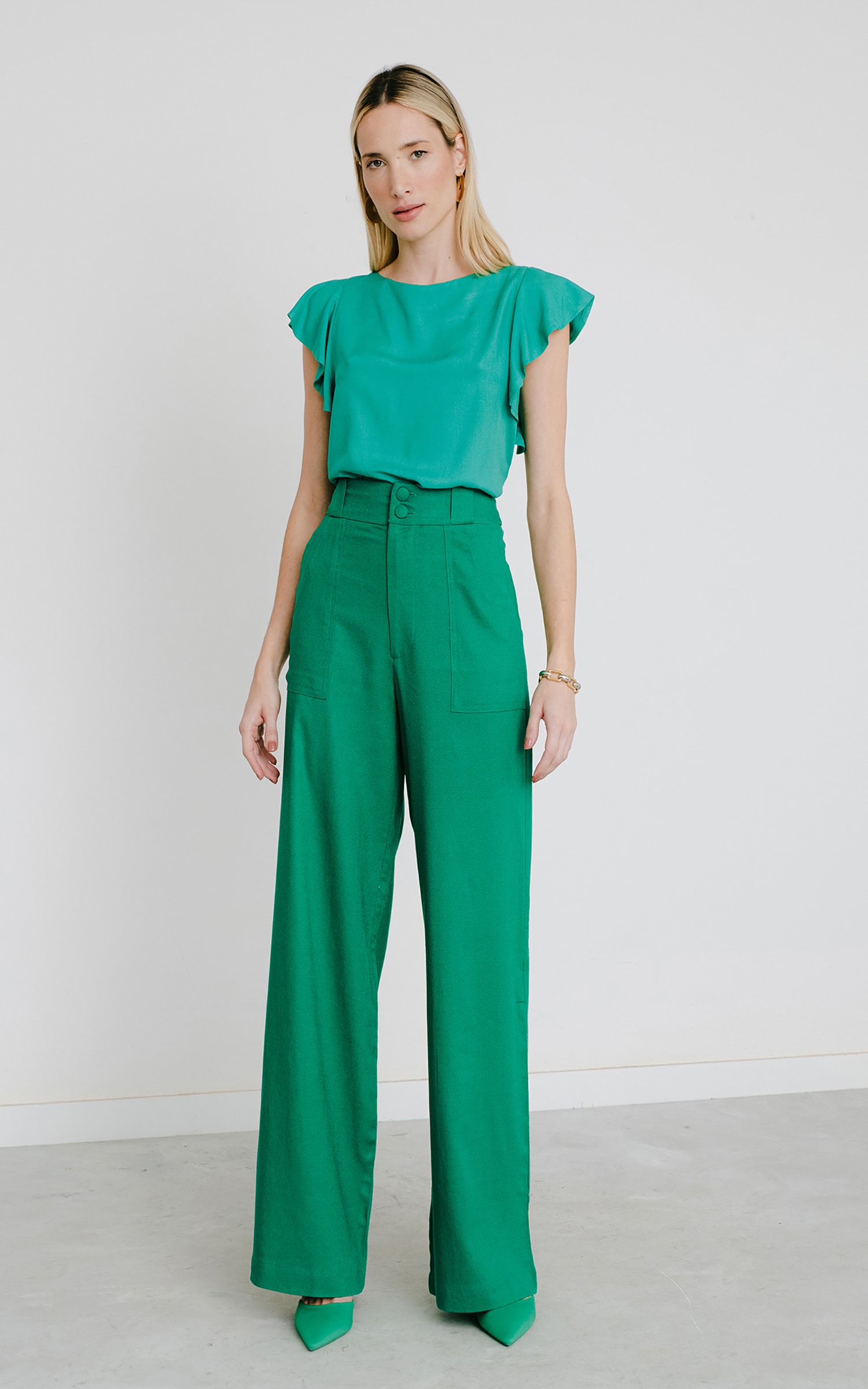 Pantalona Neutro Verde Bandeira