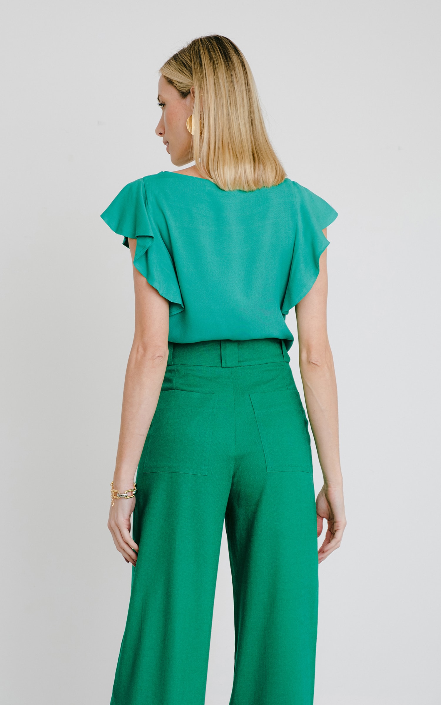 Pantalona Neutro Verde Bandeira