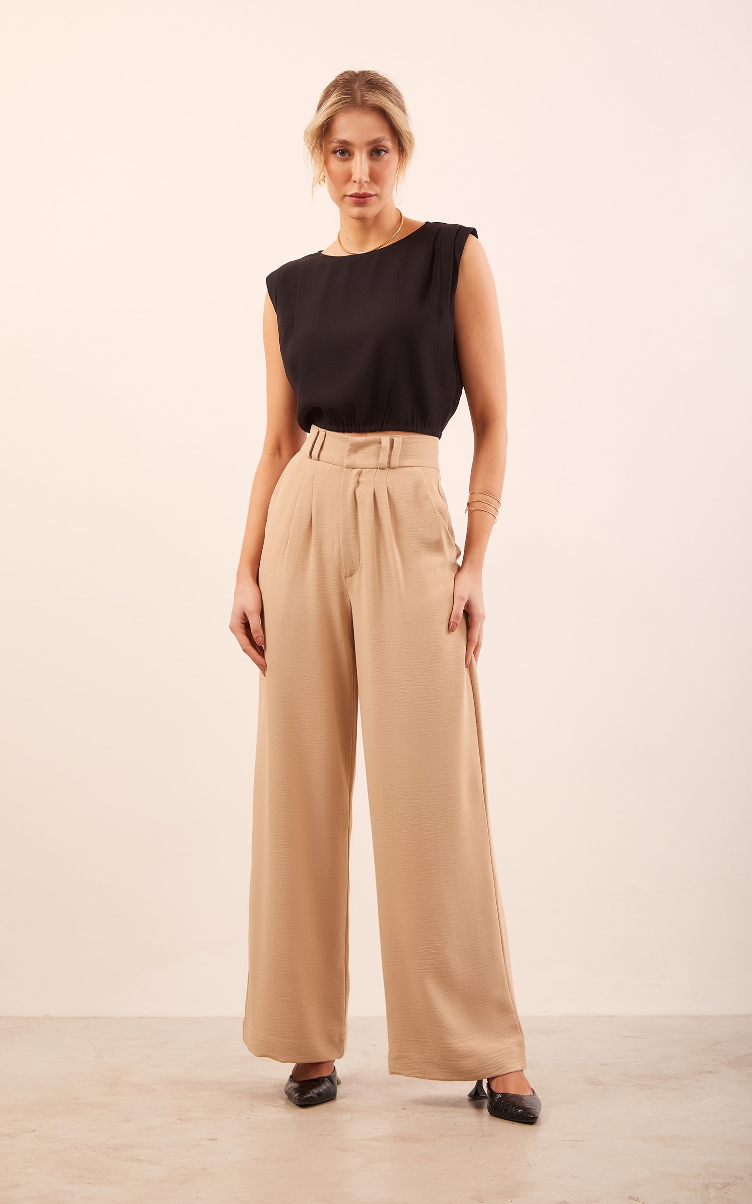 Pantalona Pregas Caqui