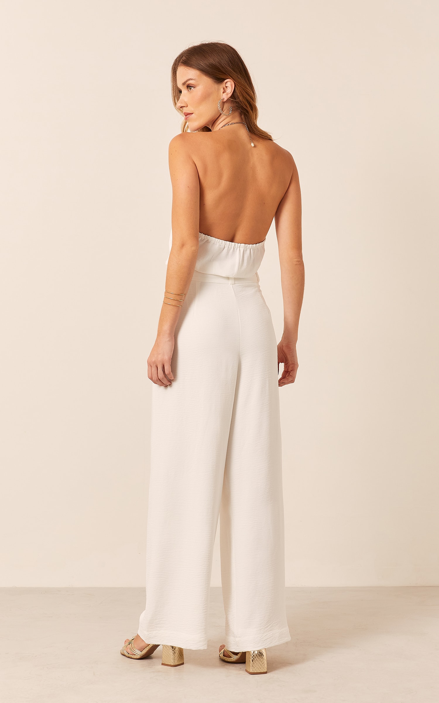 Pantalona Pregas Off White