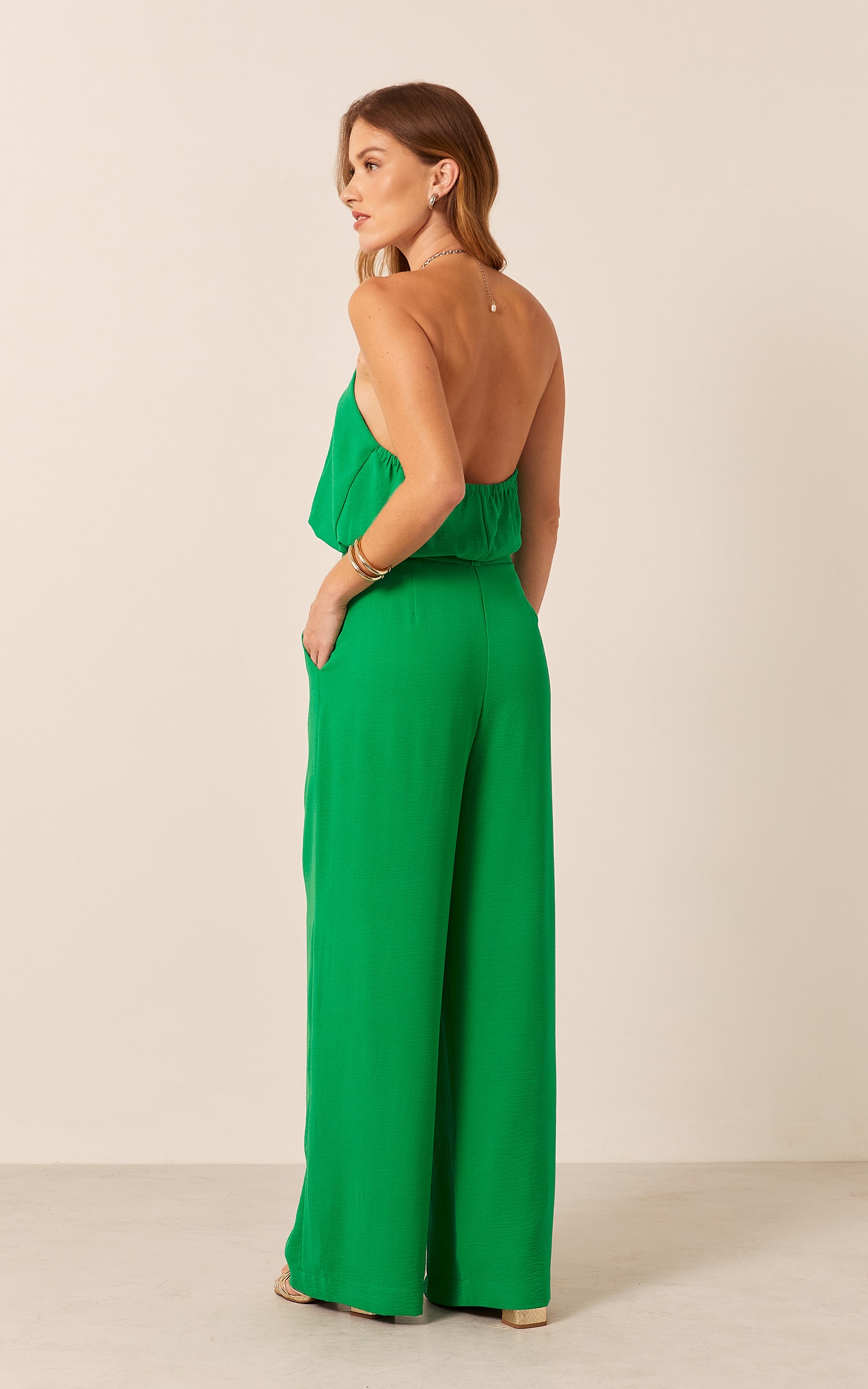 Pantalona Pregas Verde Bandeira