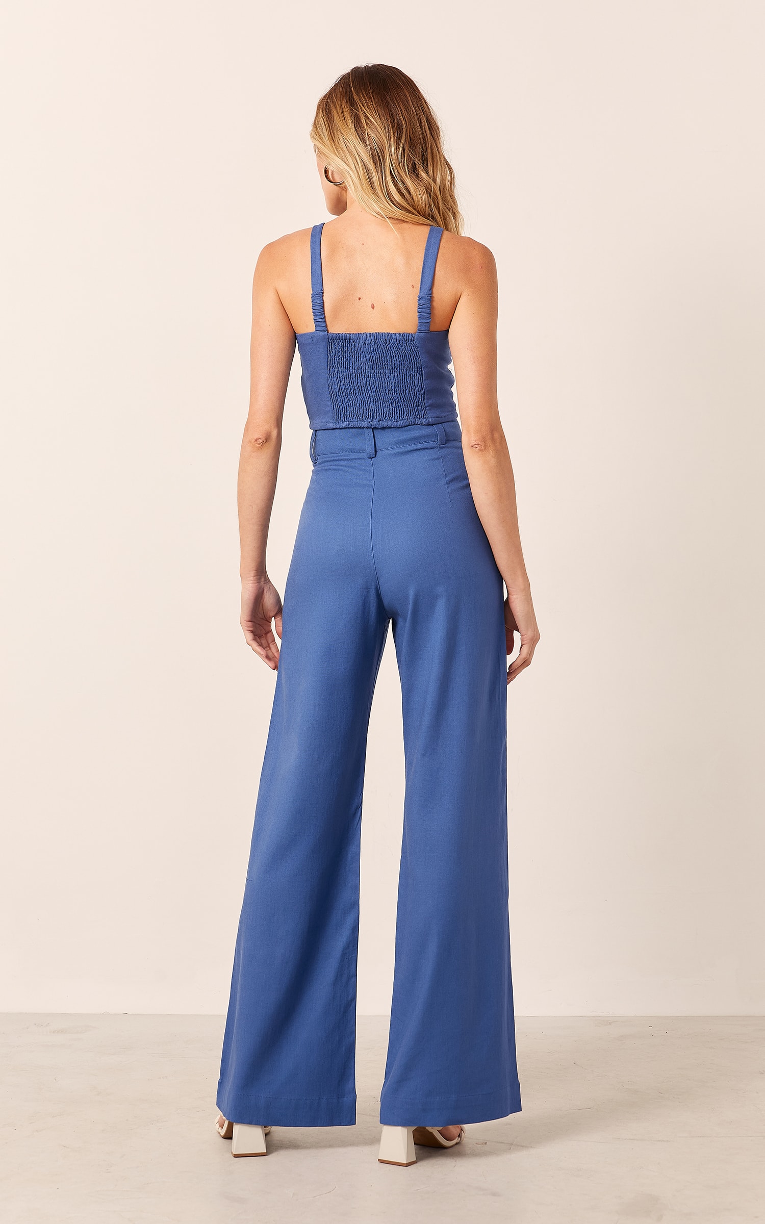 Pantalona Raízes Detalhe Vivo Azul